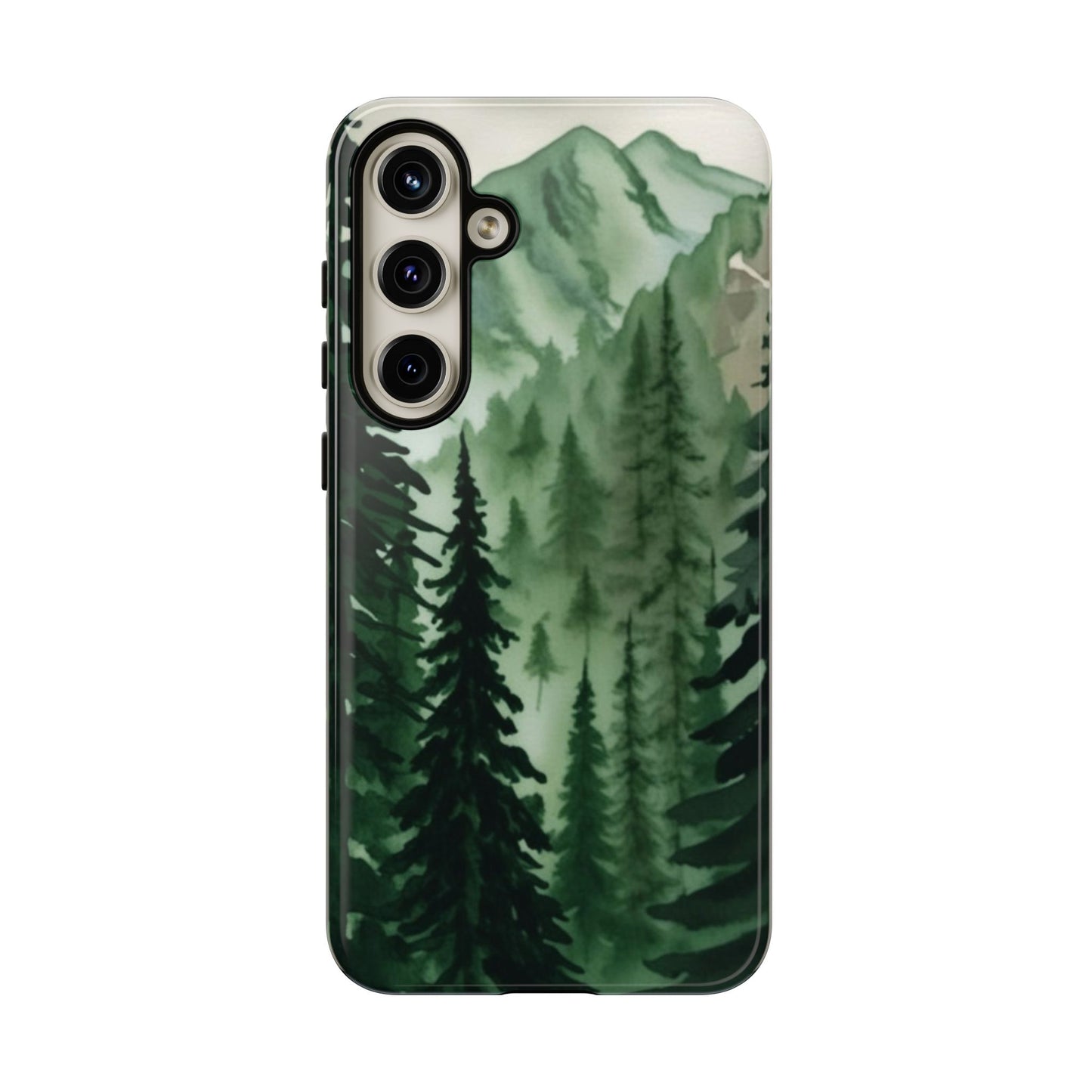 Watercolor Pine Tree Forest Mountains Phone Case