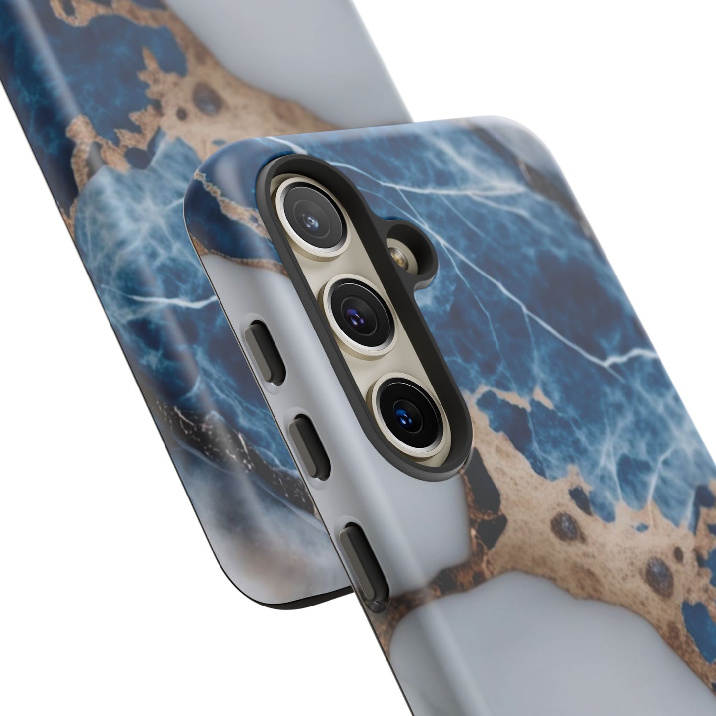 White and Blue Marble Phone Case