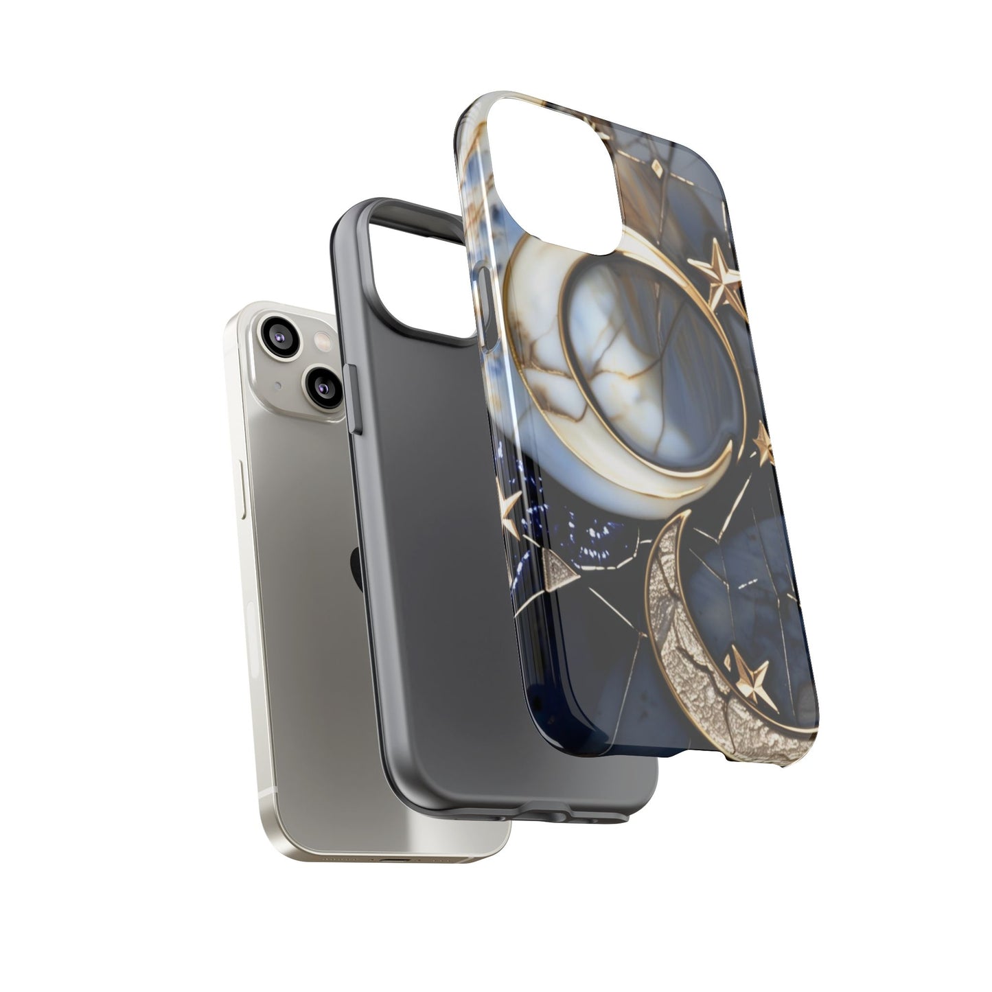 Waning Crescent Moon and Stars Phone Case