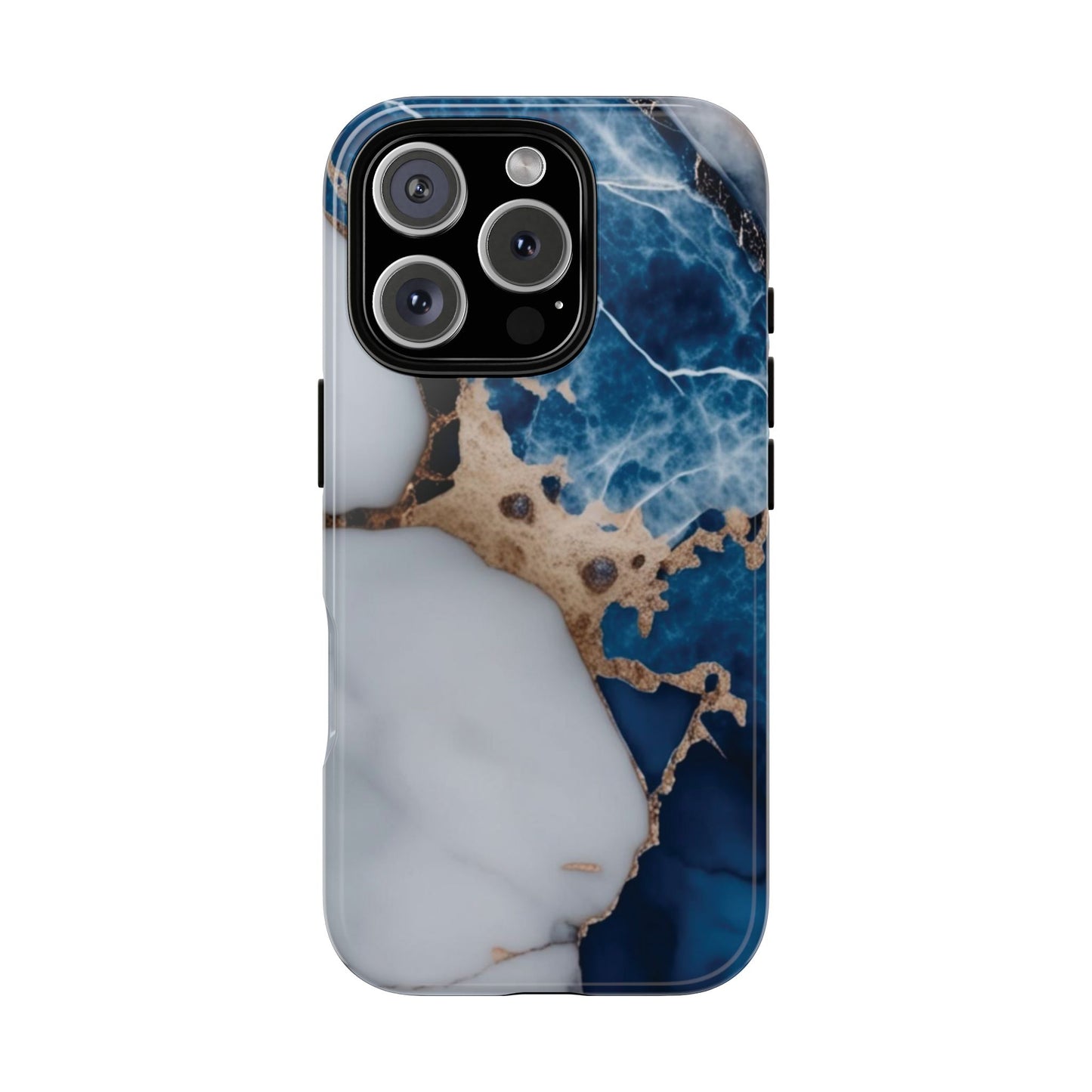 White and Blue Marble Phone Case