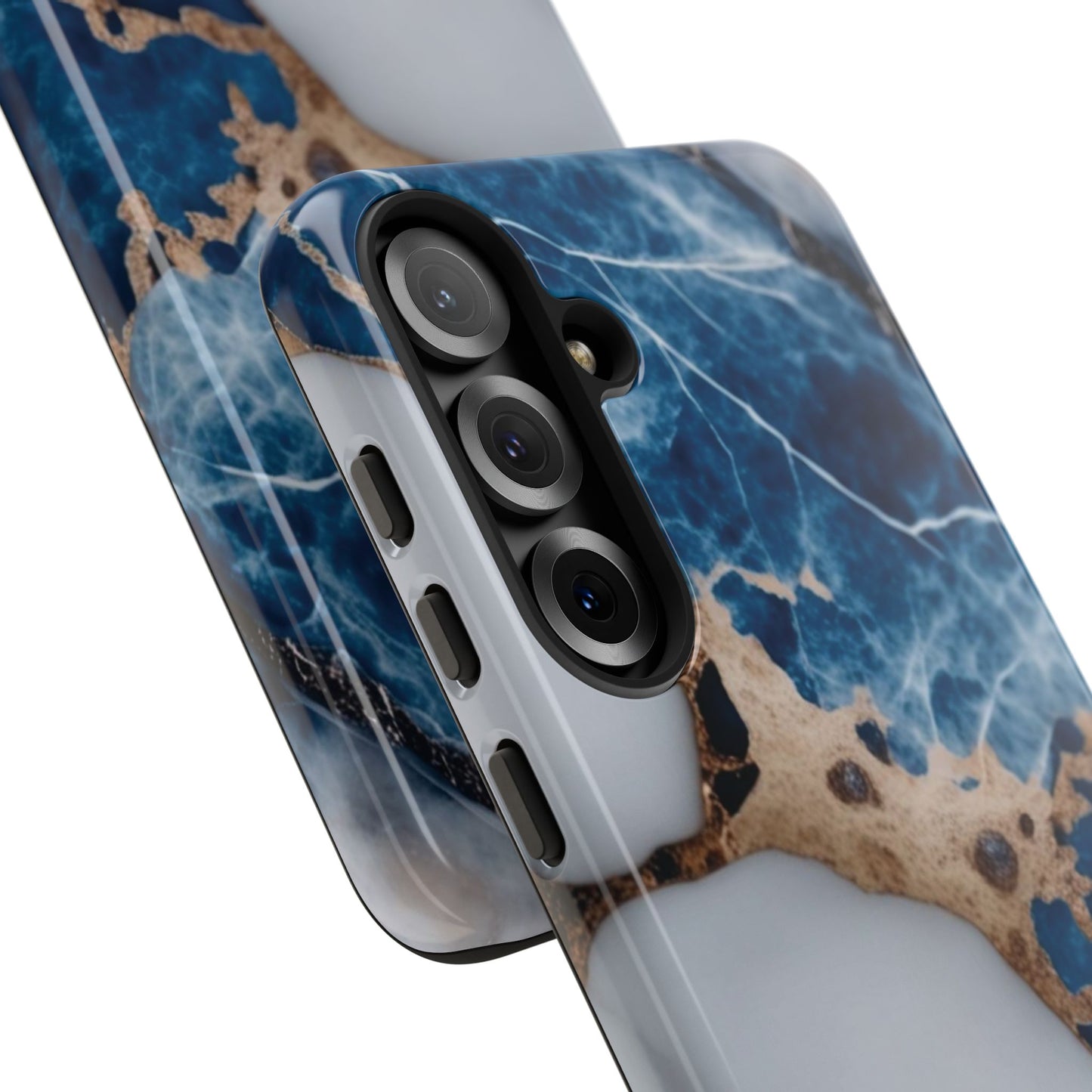 White and Blue Marble Phone Case