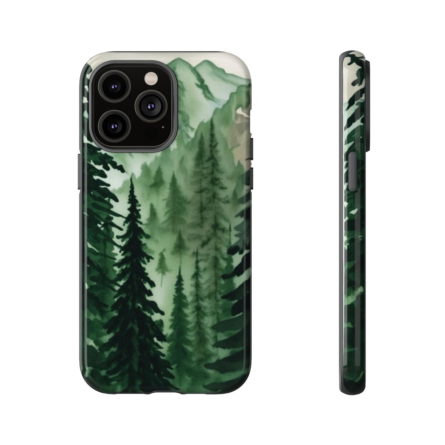 Watercolor Pine Tree Forest Mountains Phone Case