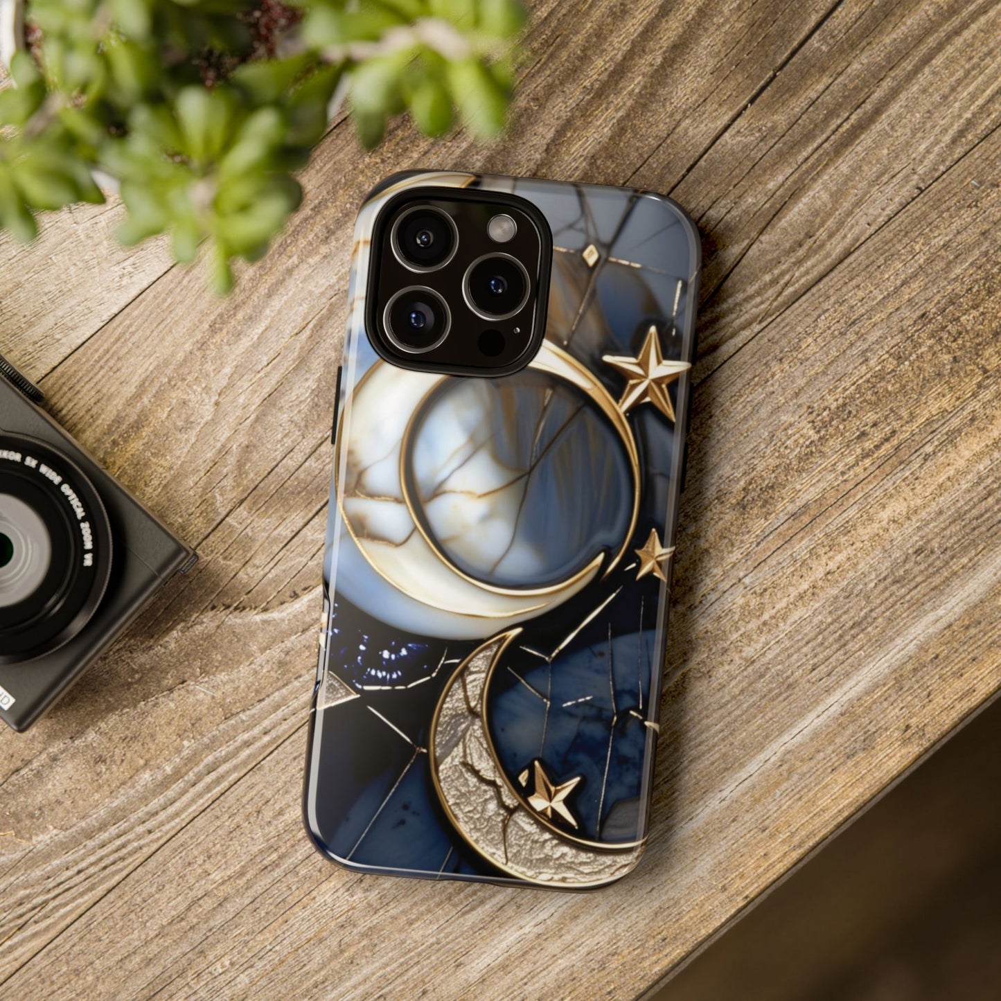 Waning Crescent Moon and Stars Phone Case