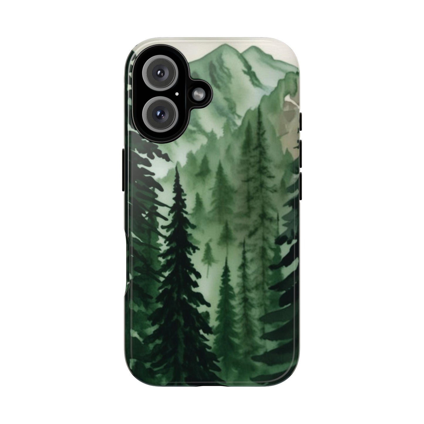 Watercolor Pine Tree Forest Mountains Phone Case