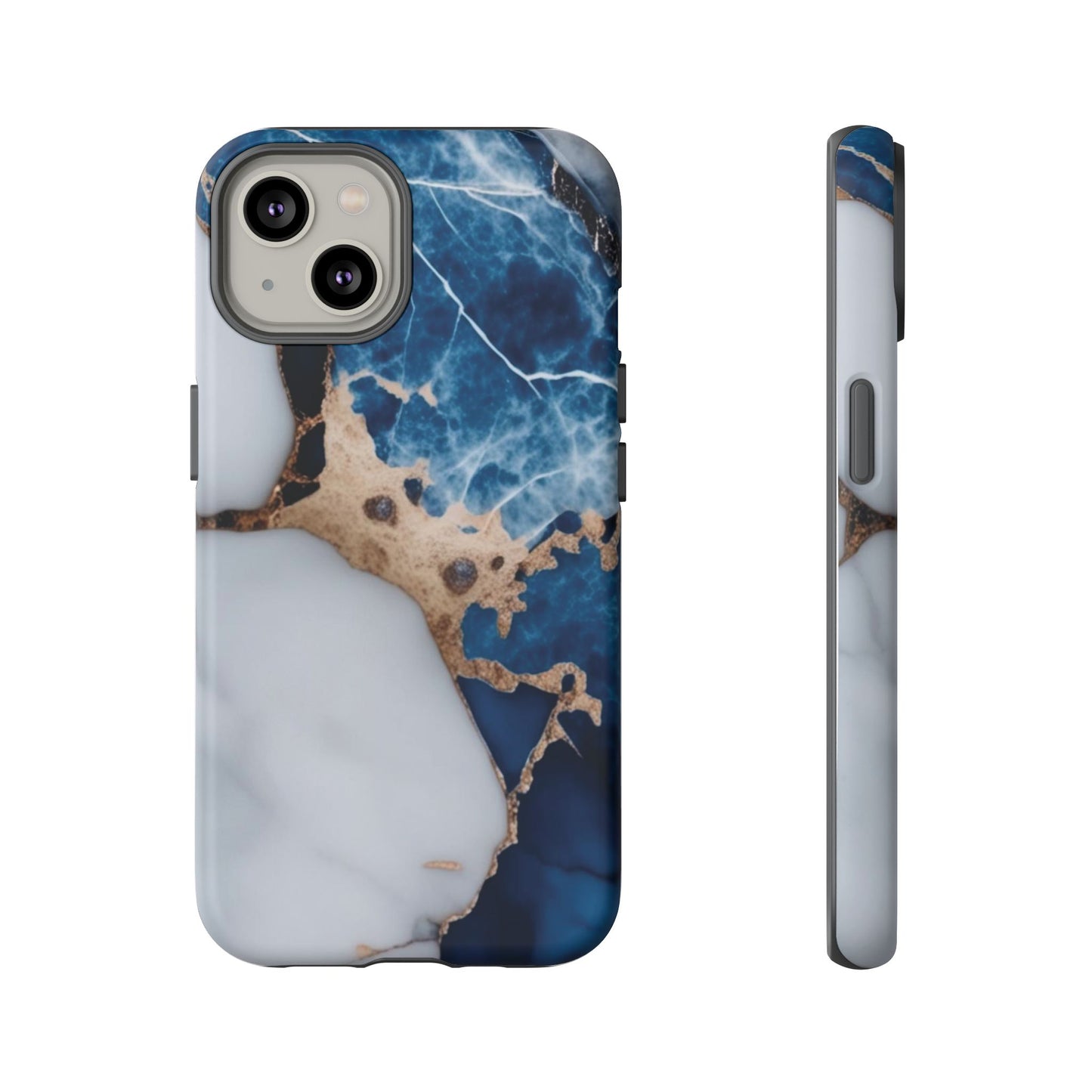 White and Blue Marble Phone Case