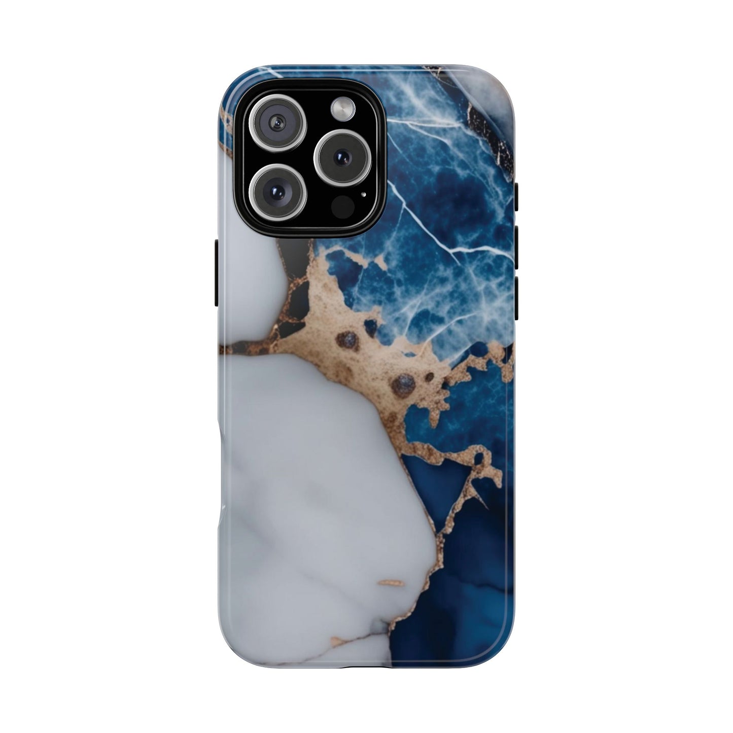 White and Blue Marble Phone Case