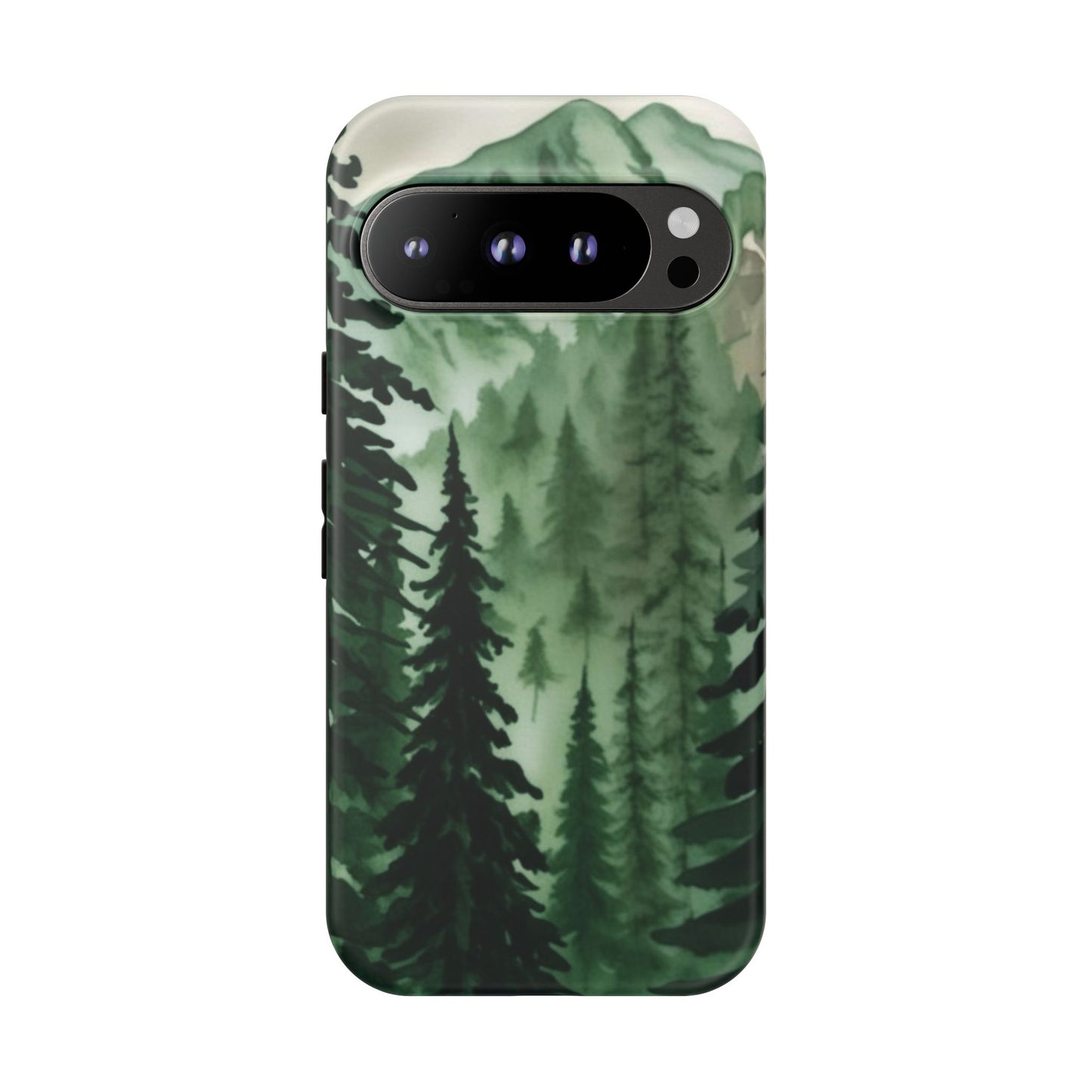 Watercolor Pine Tree Forest Mountains Phone Case