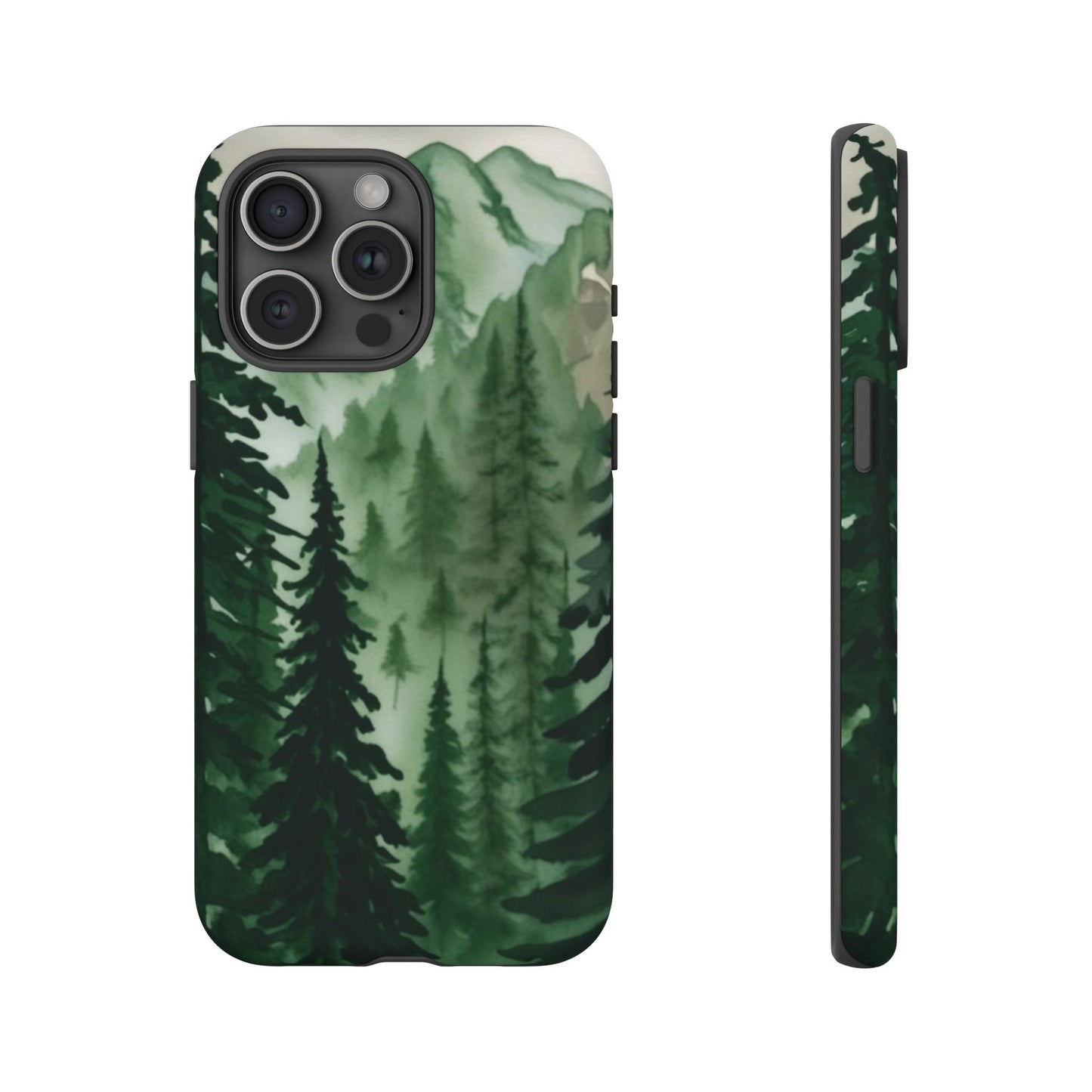 Watercolor Pine Tree Forest Mountains Phone Case