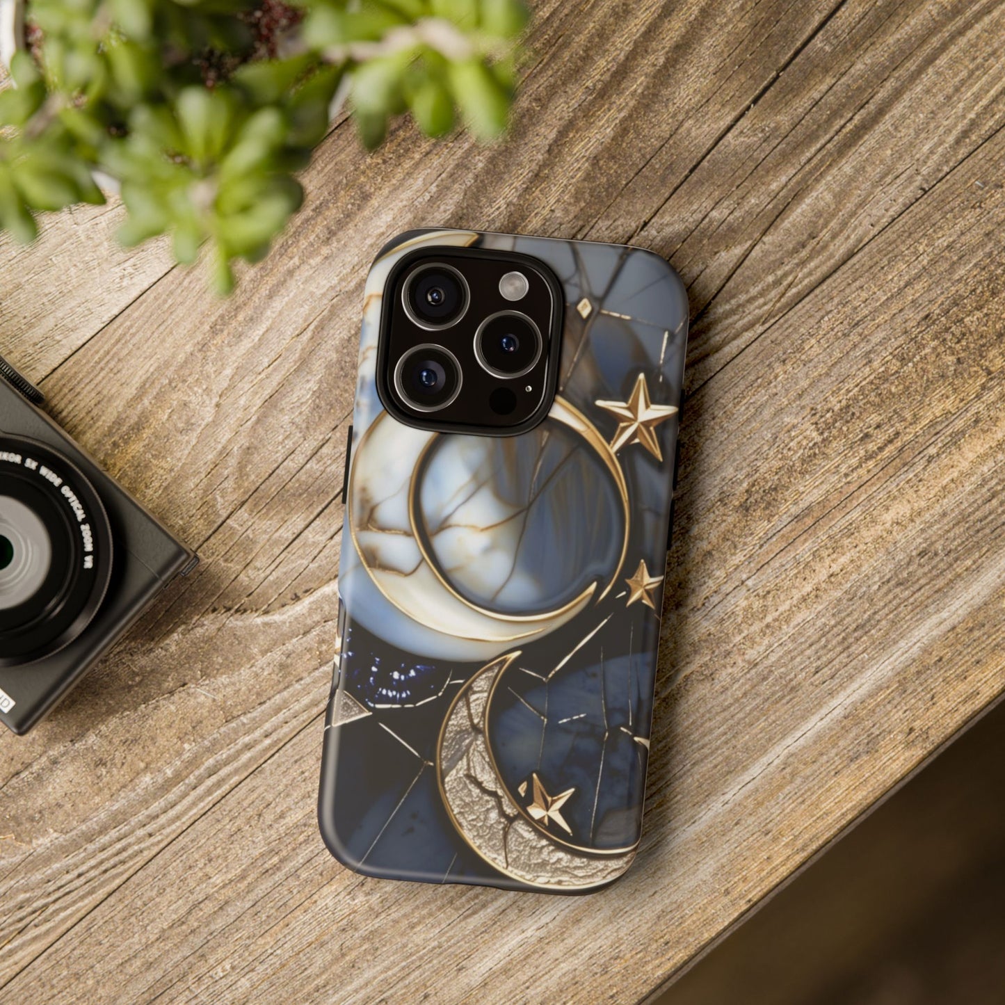 Waning Crescent Moon and Stars Phone Case