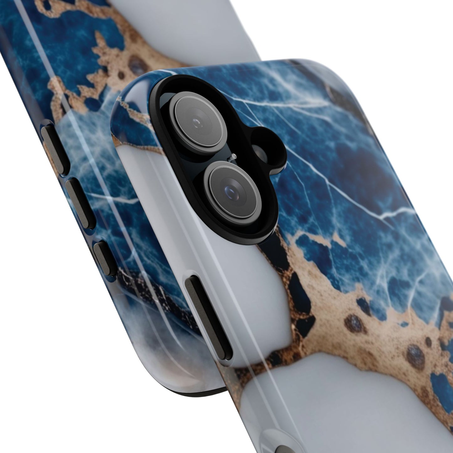White and Blue Marble Phone Case