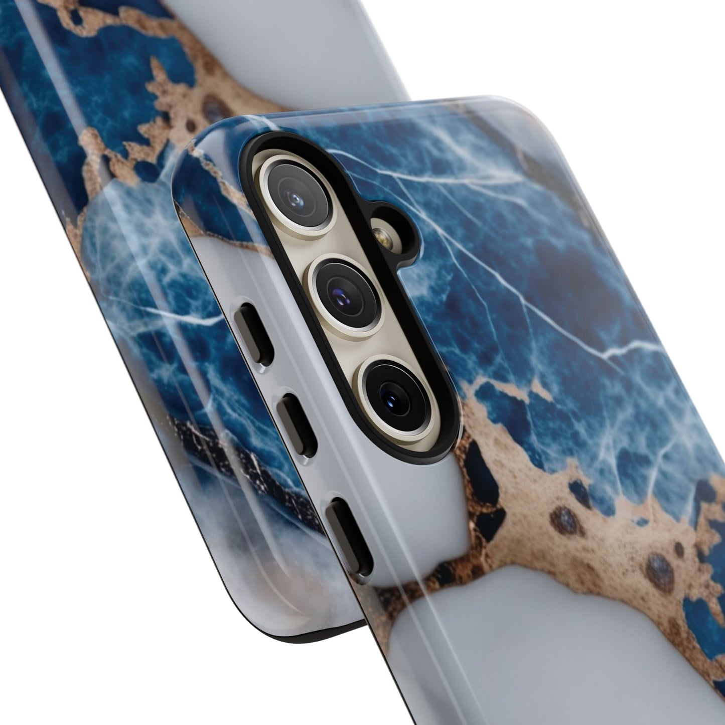 White and Blue Marble Phone Case