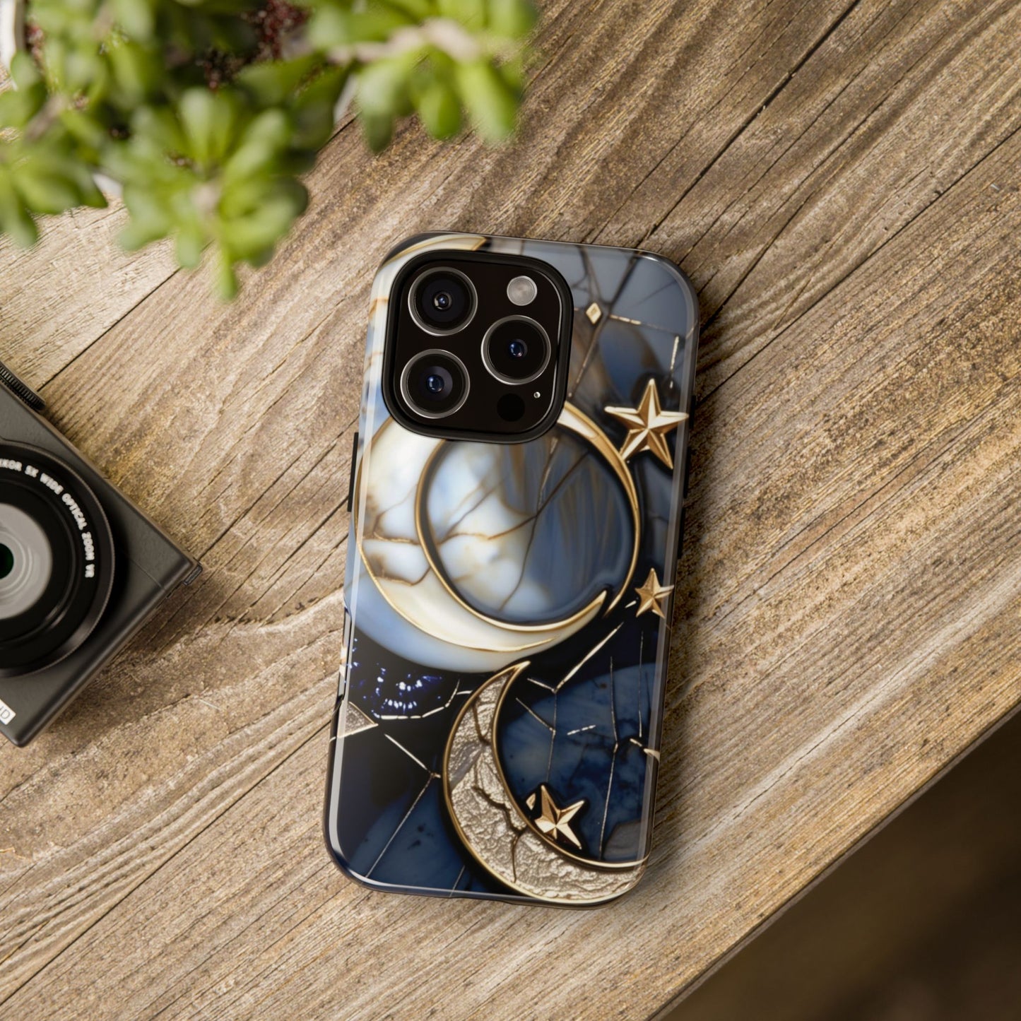 Waning Crescent Moon and Stars Phone Case