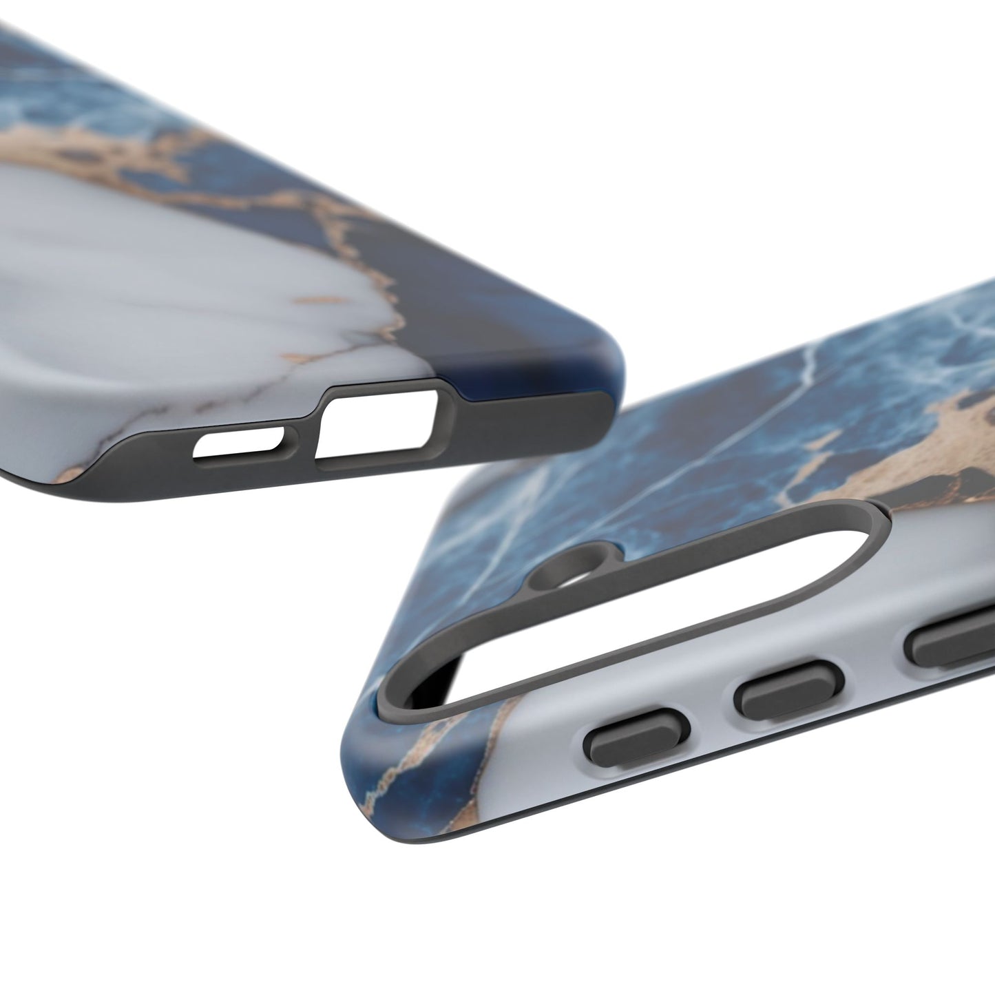White and Blue Marble Phone Case