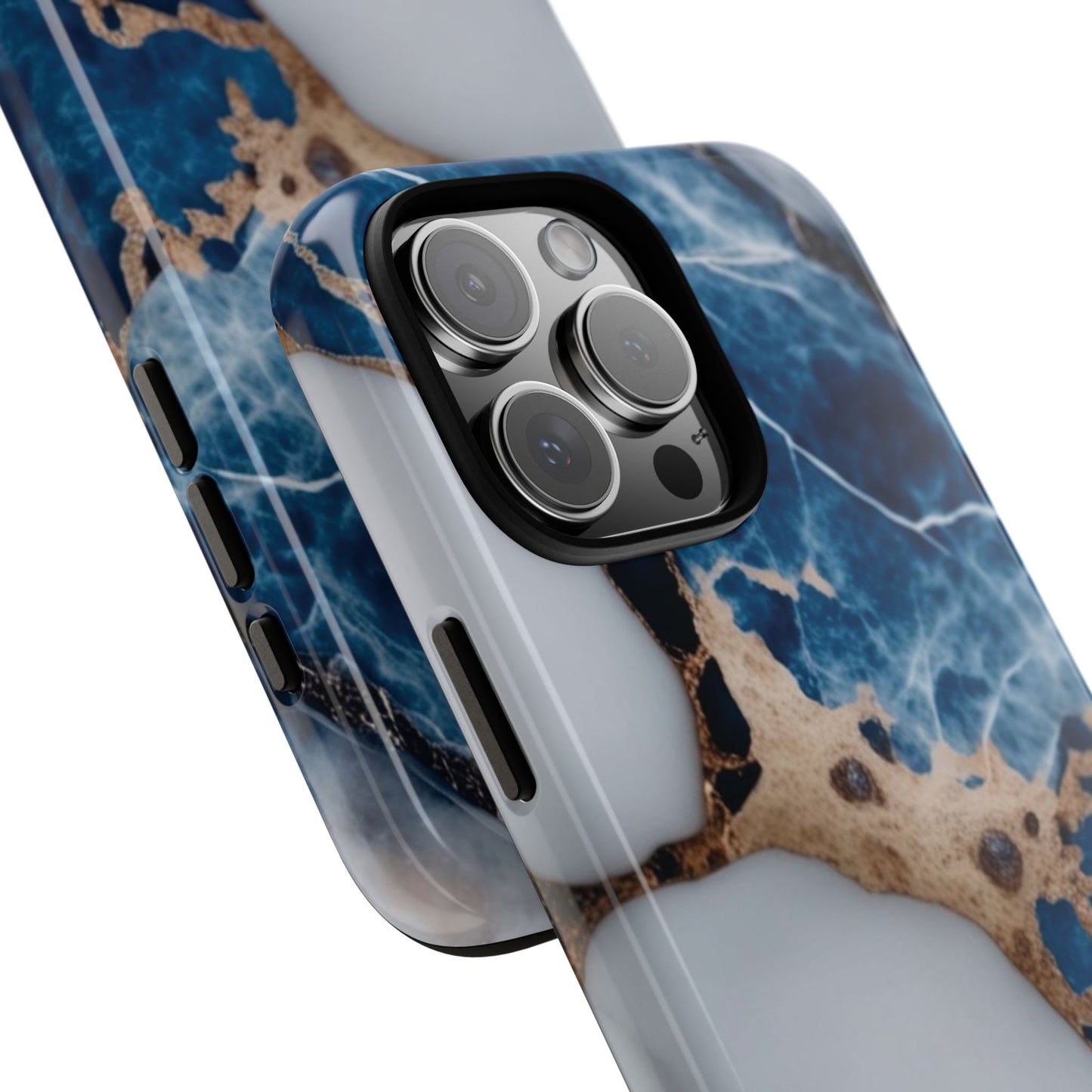 White and Blue Marble Phone Case