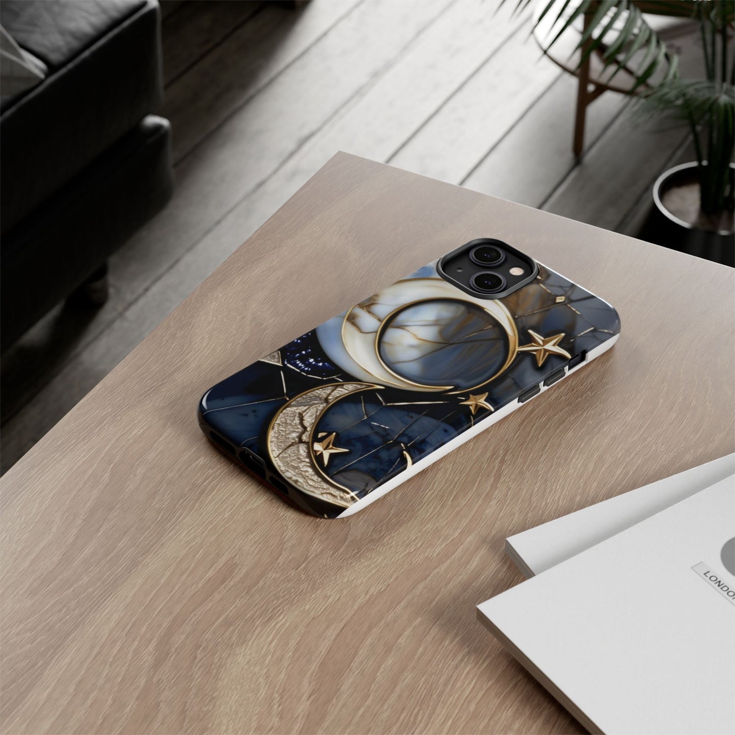 Waning Crescent Moon and Stars Phone Case