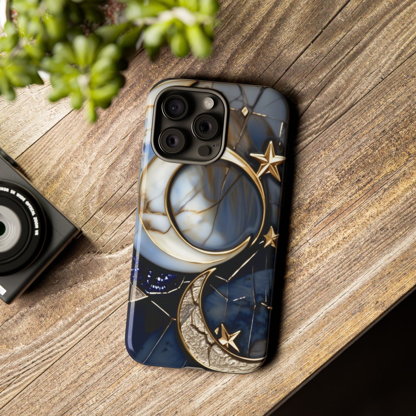 Waning Crescent Moon and Stars Phone Case