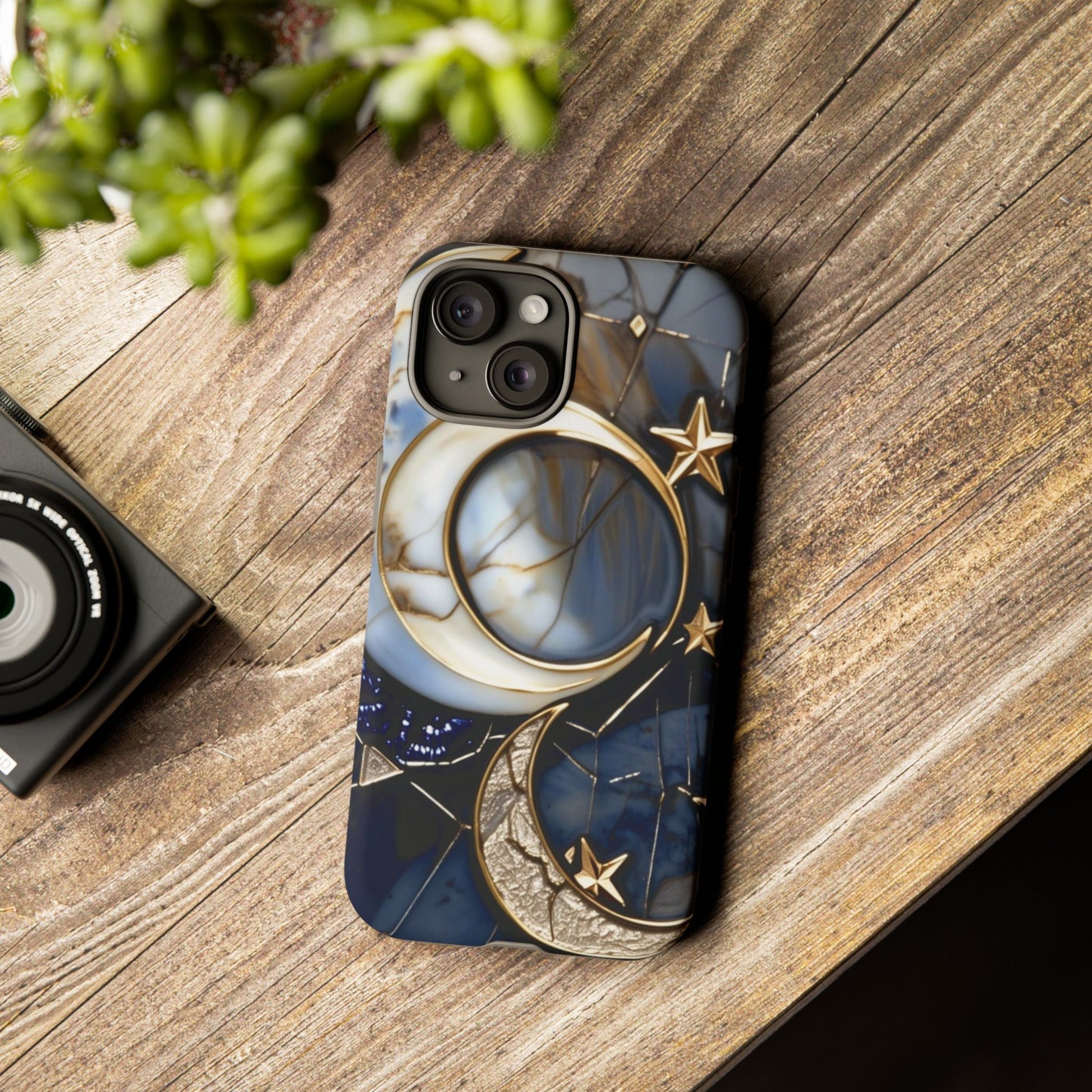Waning Crescent Moon and Stars Phone Case