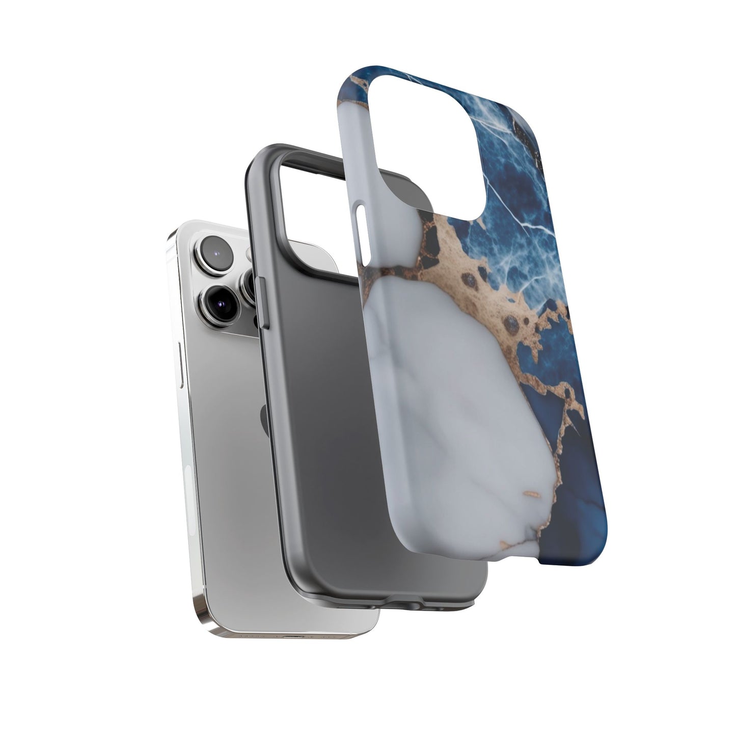 White and Blue Marble Phone Case