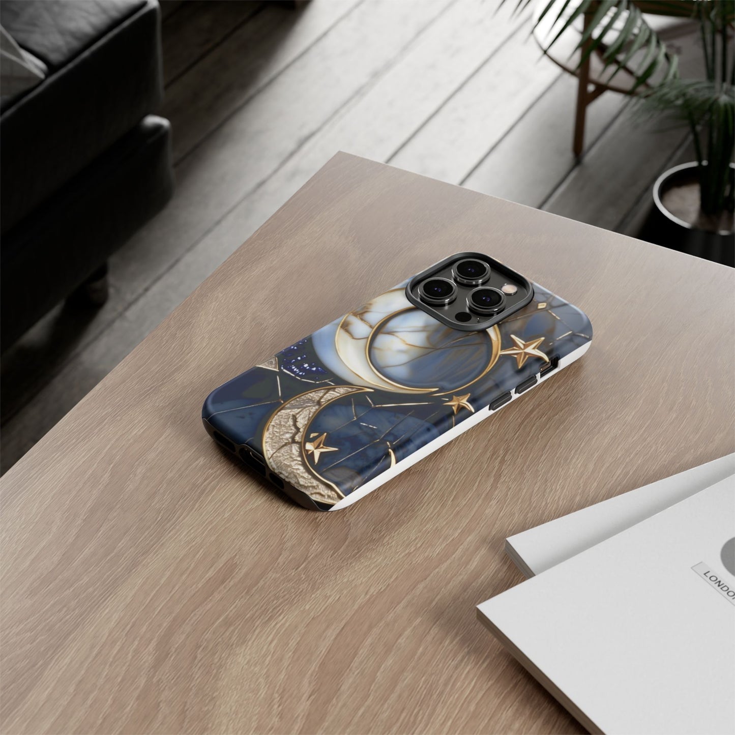 Waning Crescent Moon and Stars Phone Case