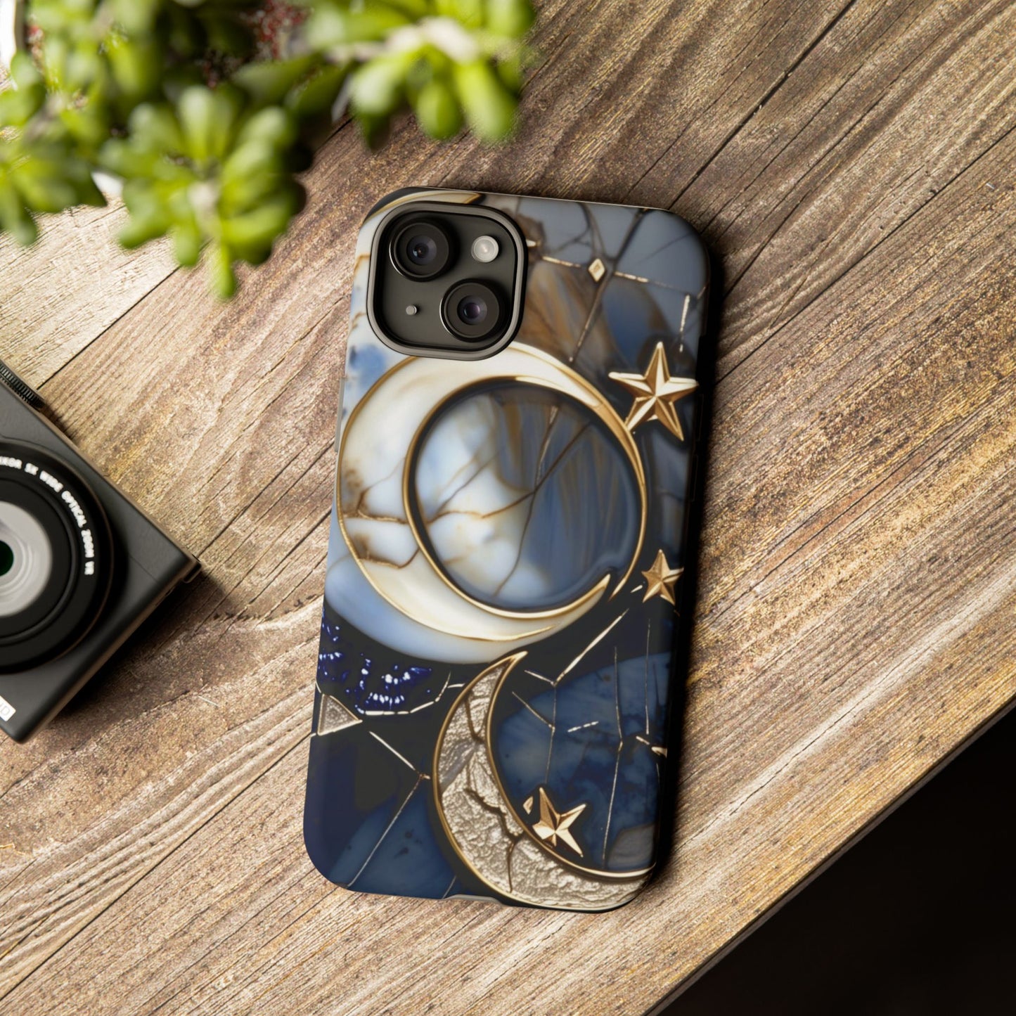 Waning Crescent Moon and Stars Phone Case