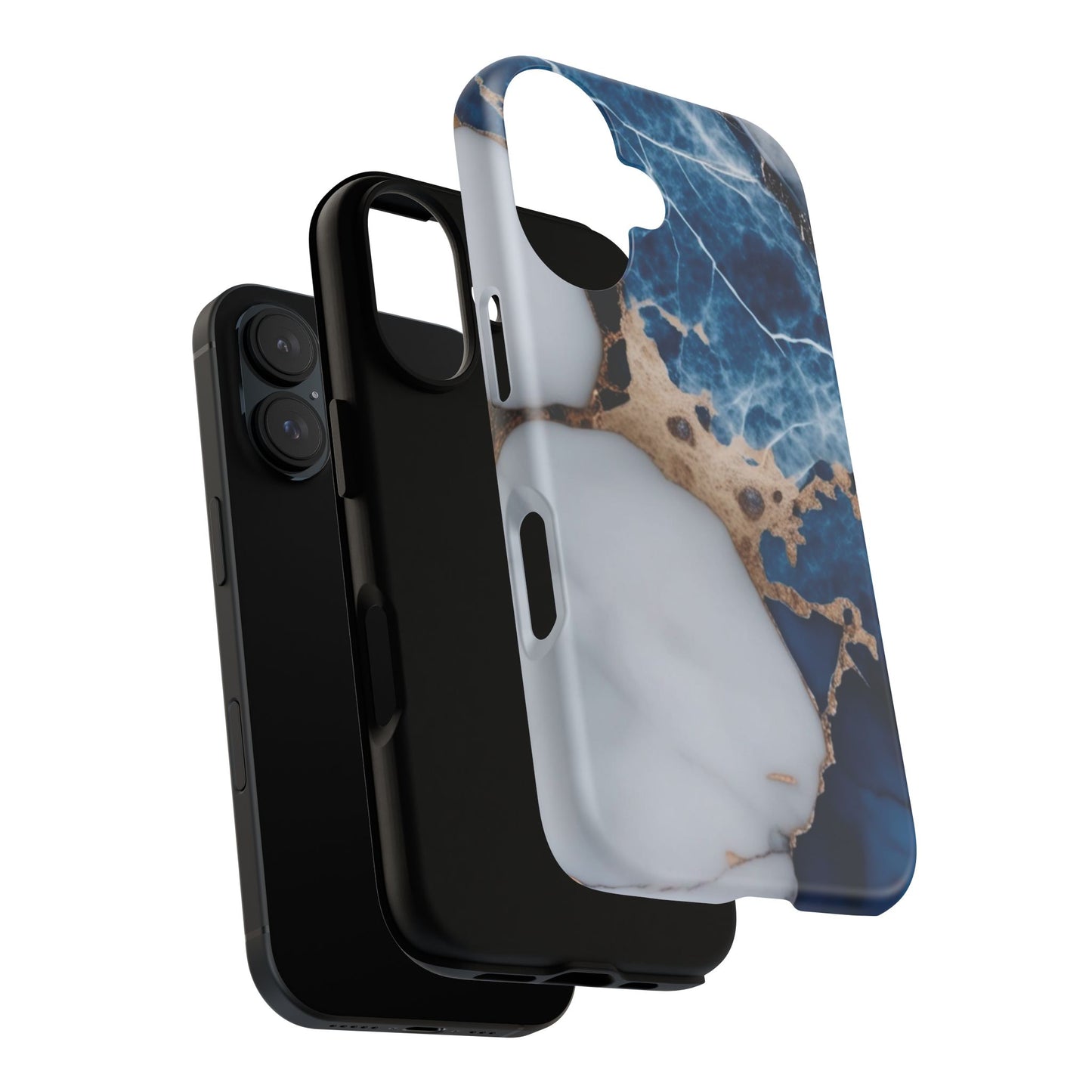 White and Blue Marble Phone Case