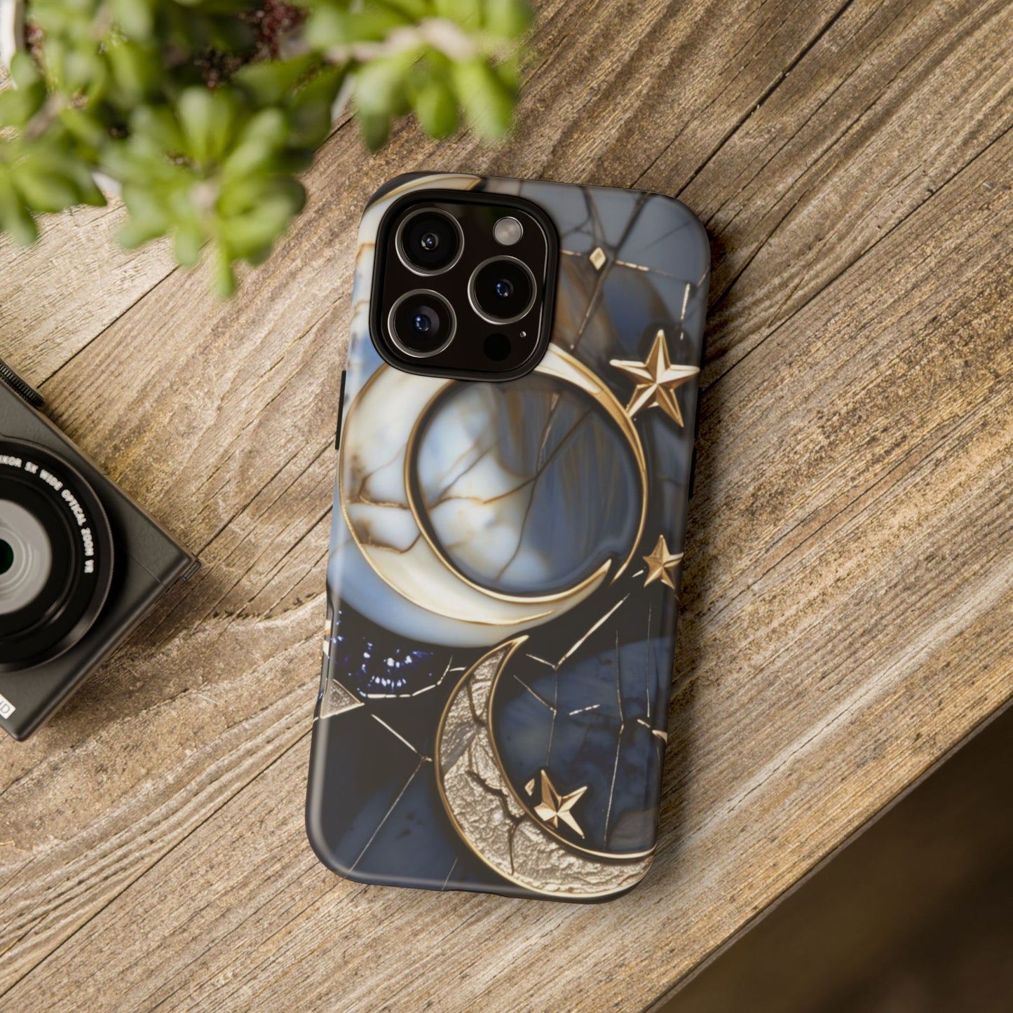 Waning Crescent Moon and Stars Phone Case