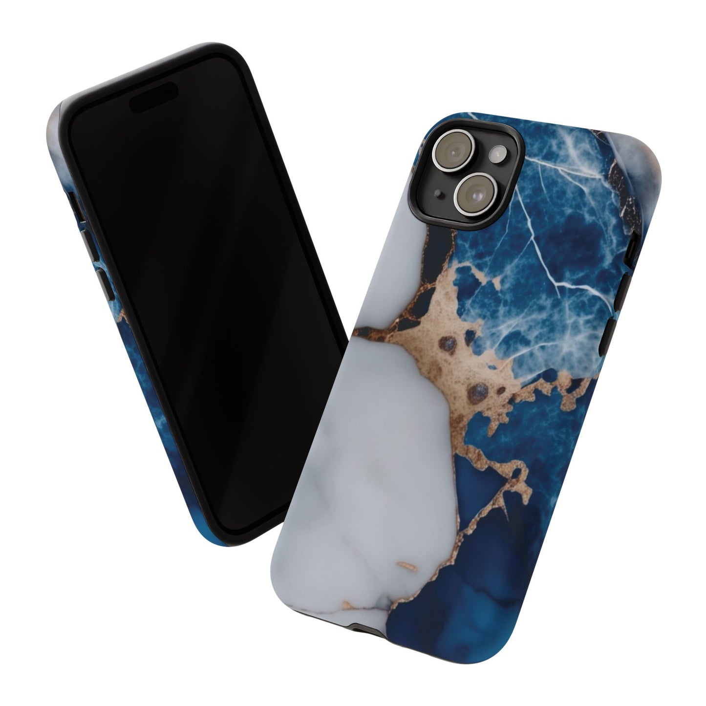 White and Blue Marble Phone Case