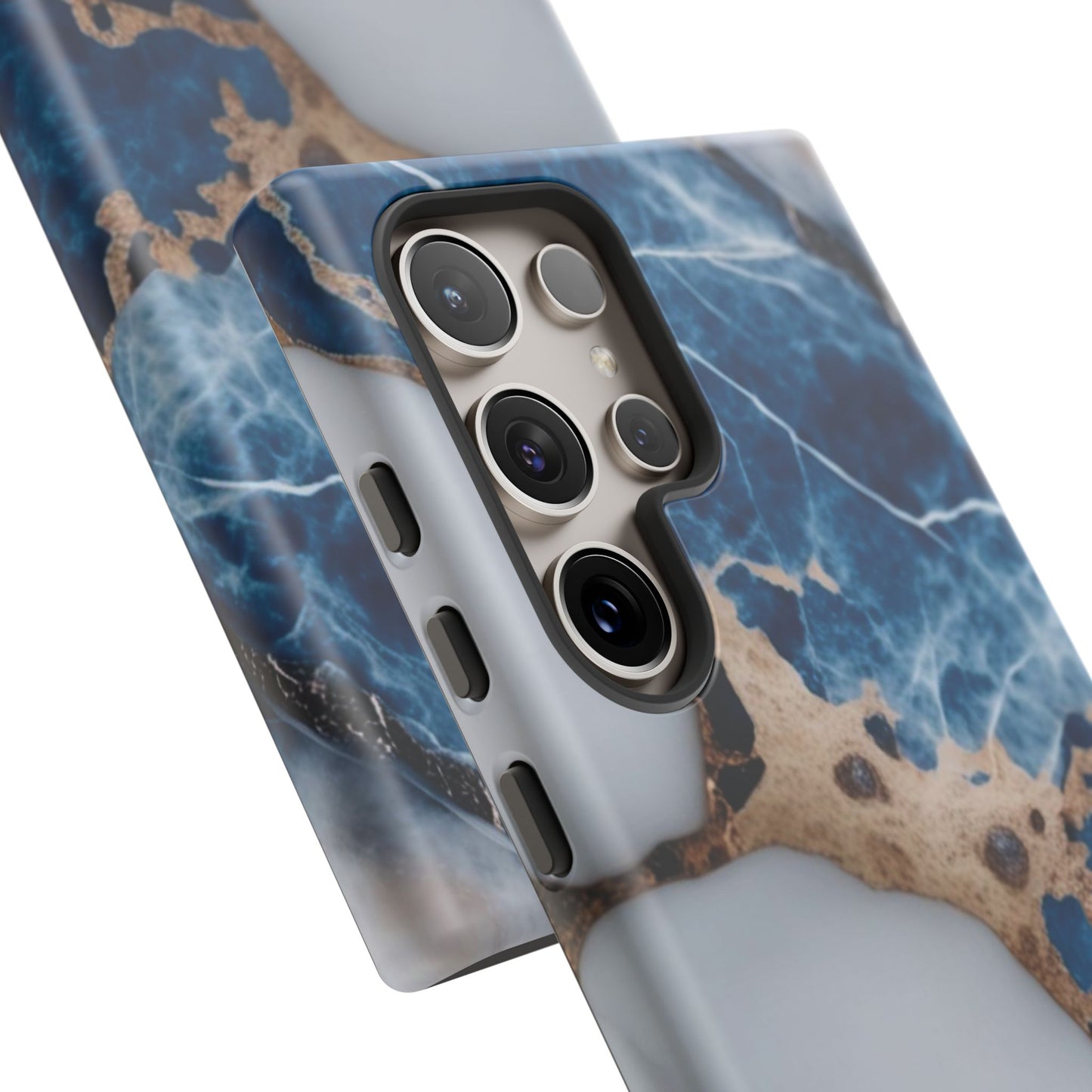 White and Blue Marble Phone Case