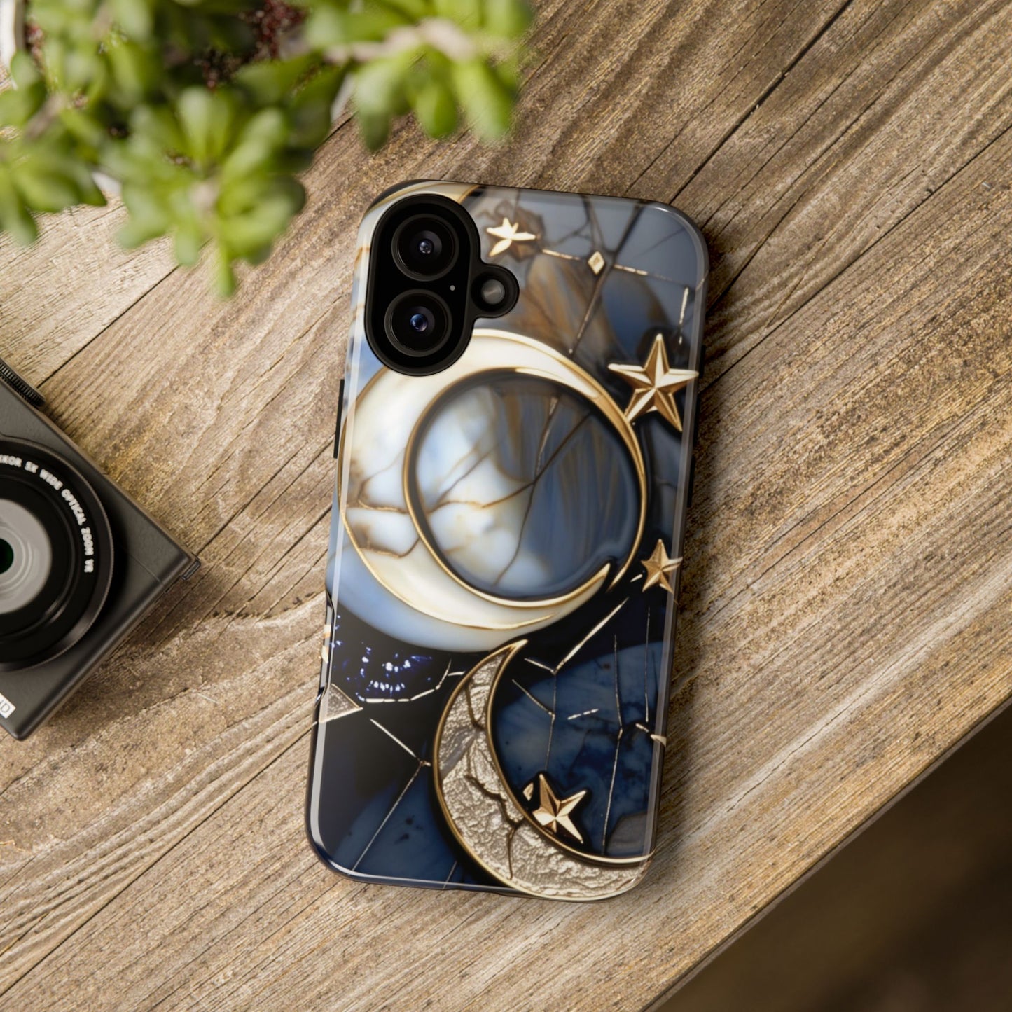 Waning Crescent Moon and Stars Phone Case