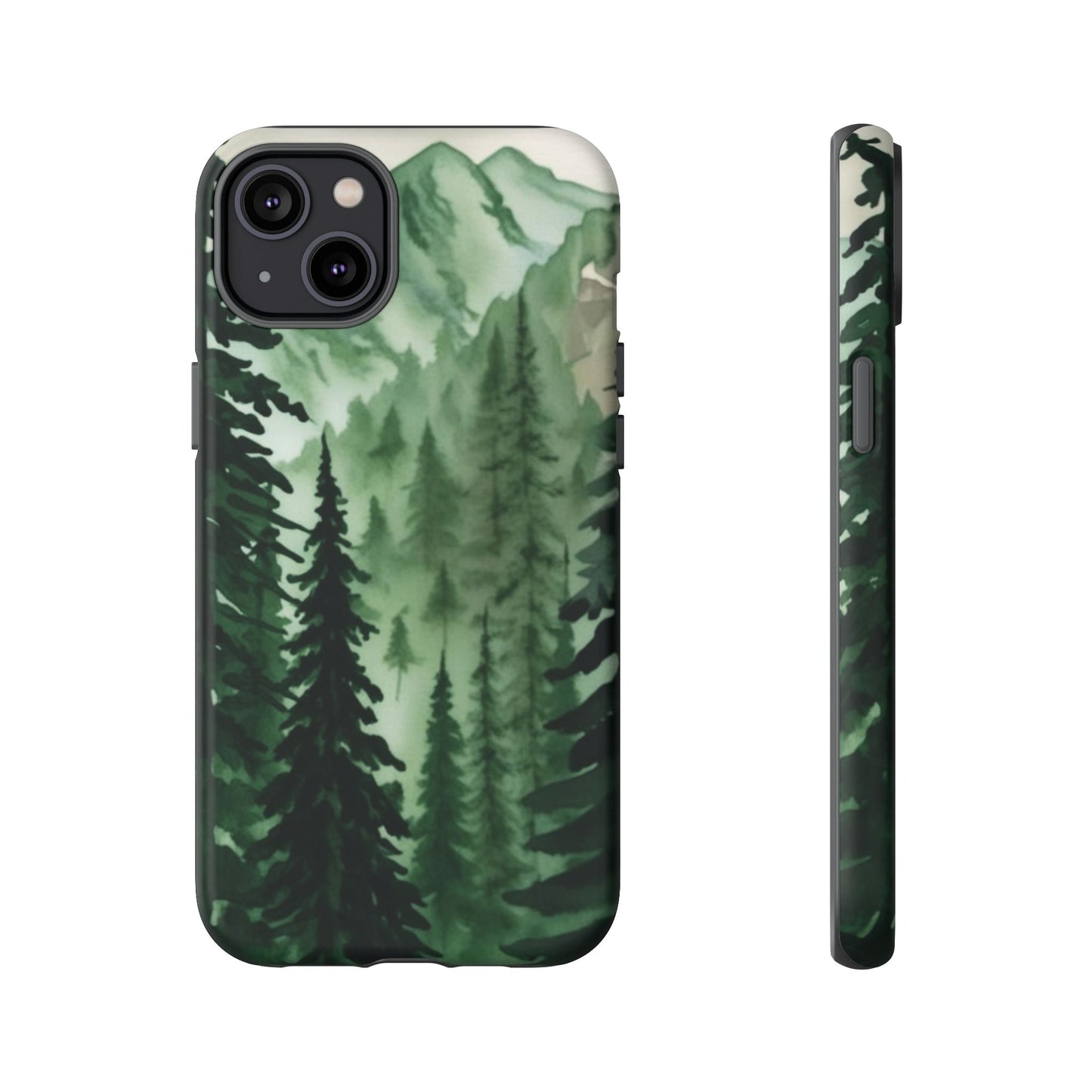 Watercolor Pine Tree Forest Mountains Phone Case