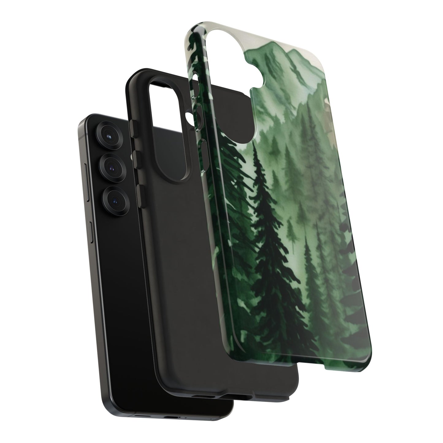 Watercolor Pine Tree Forest Mountains Phone Case
