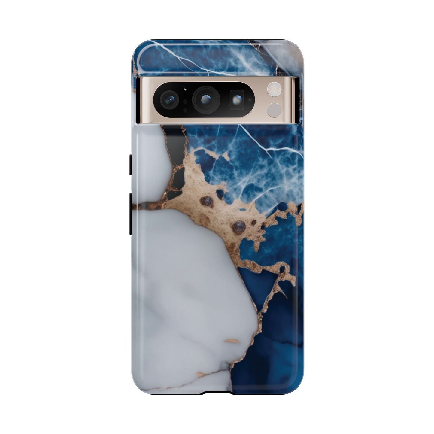 White and Blue Marble Phone Case