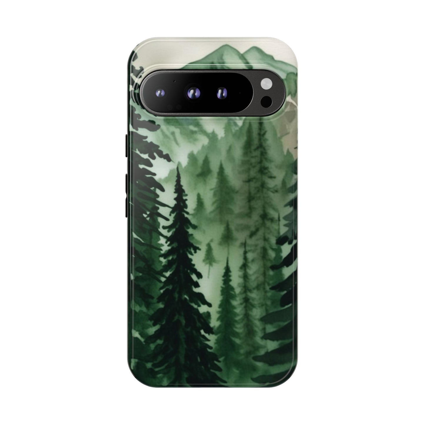 Watercolor Pine Tree Forest Mountains Phone Case