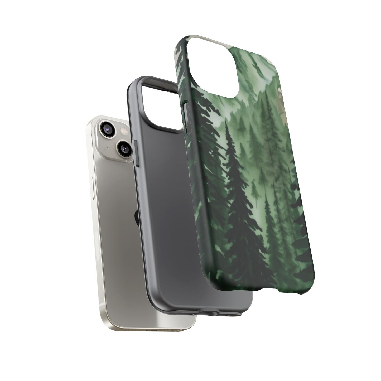 Watercolor Pine Tree Forest Mountains Phone Case