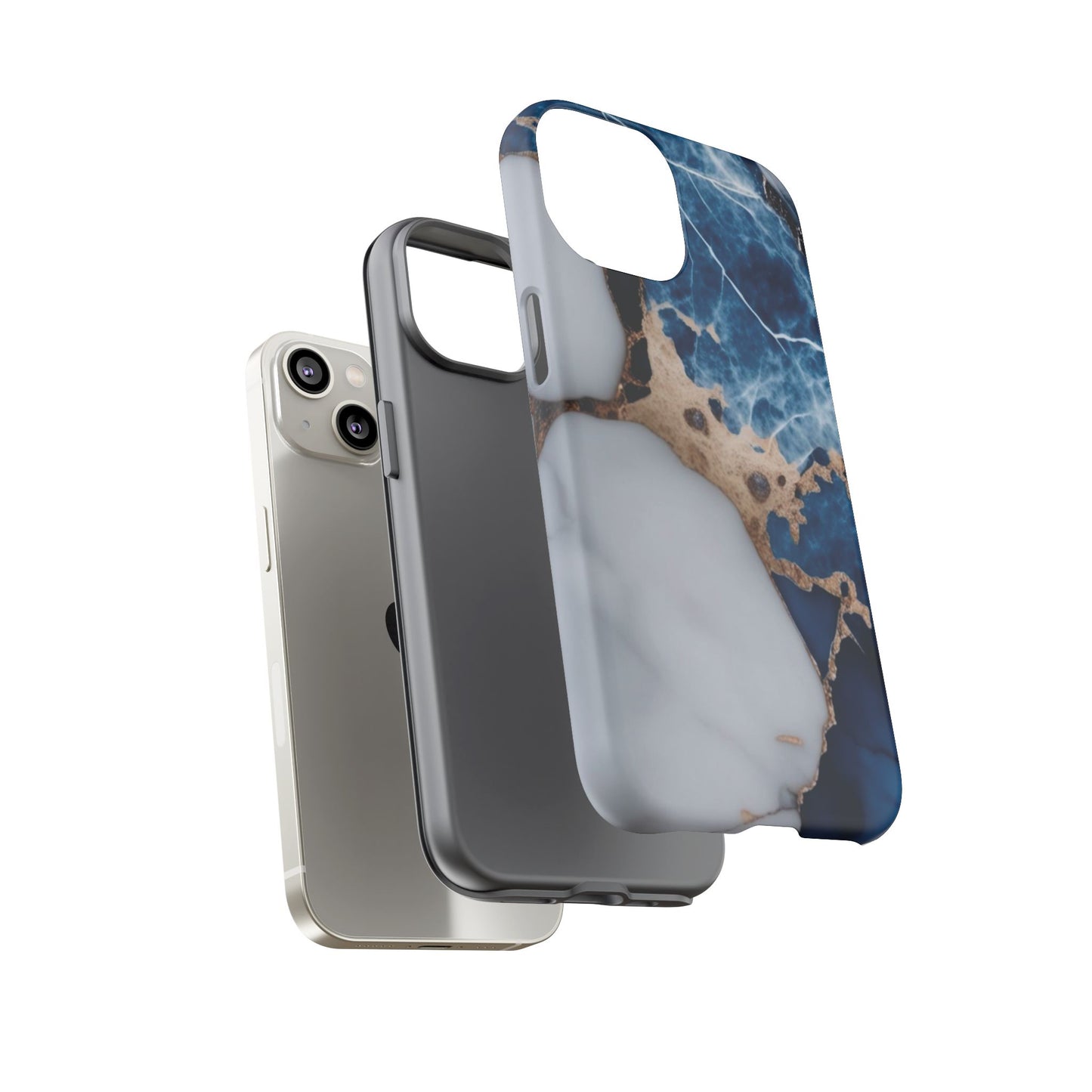 White and Blue Marble Phone Case
