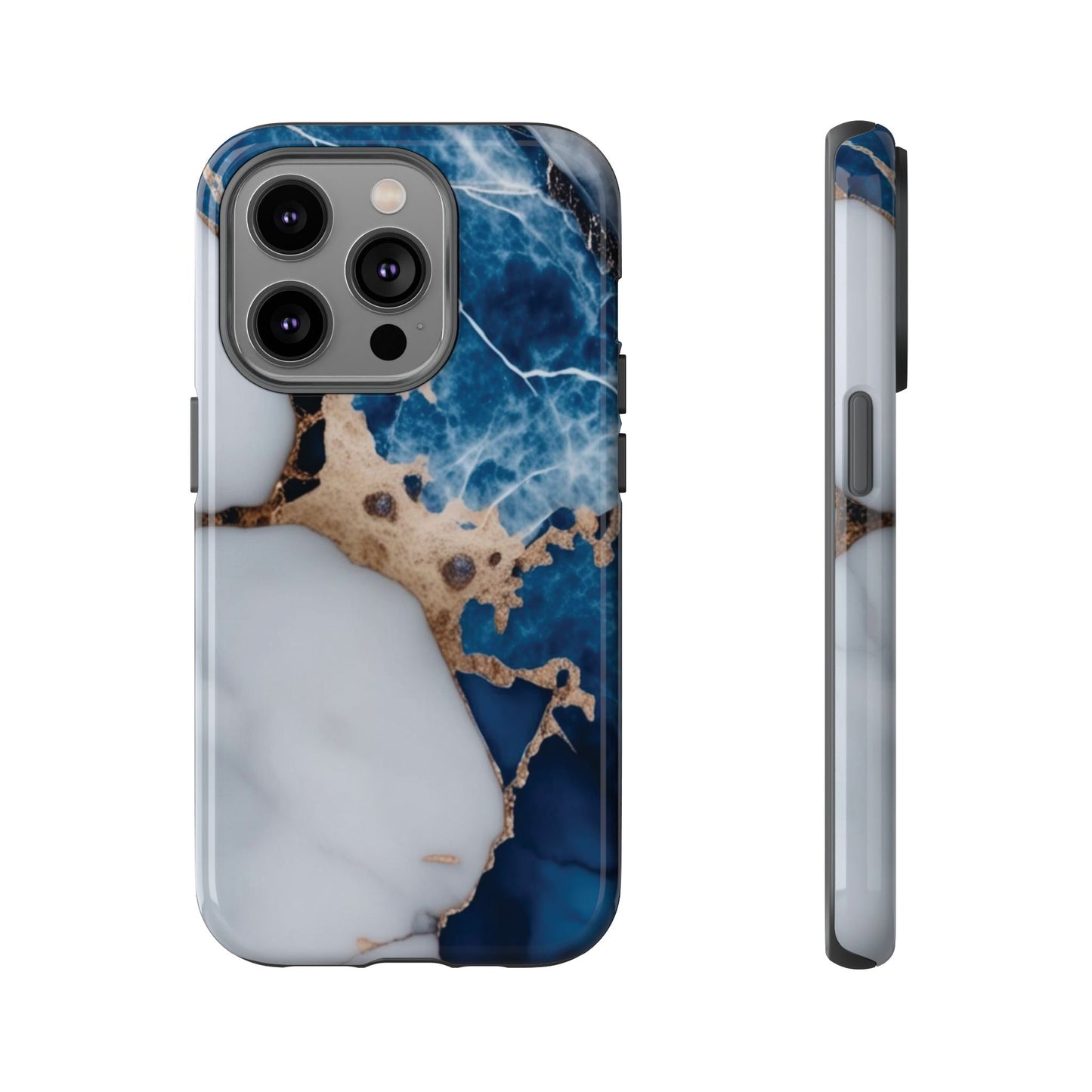 White and Blue Marble Phone Case