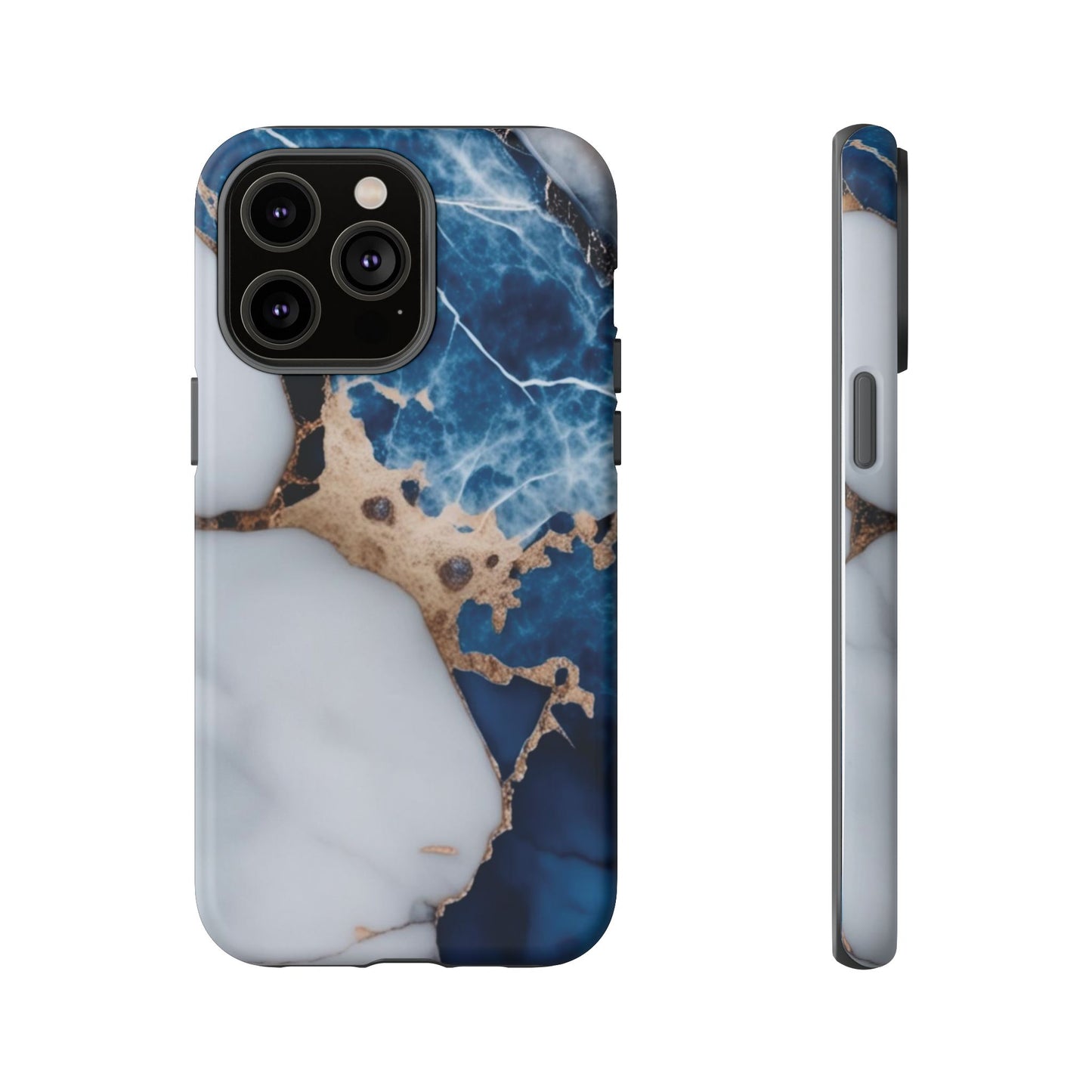 White and Blue Marble Phone Case