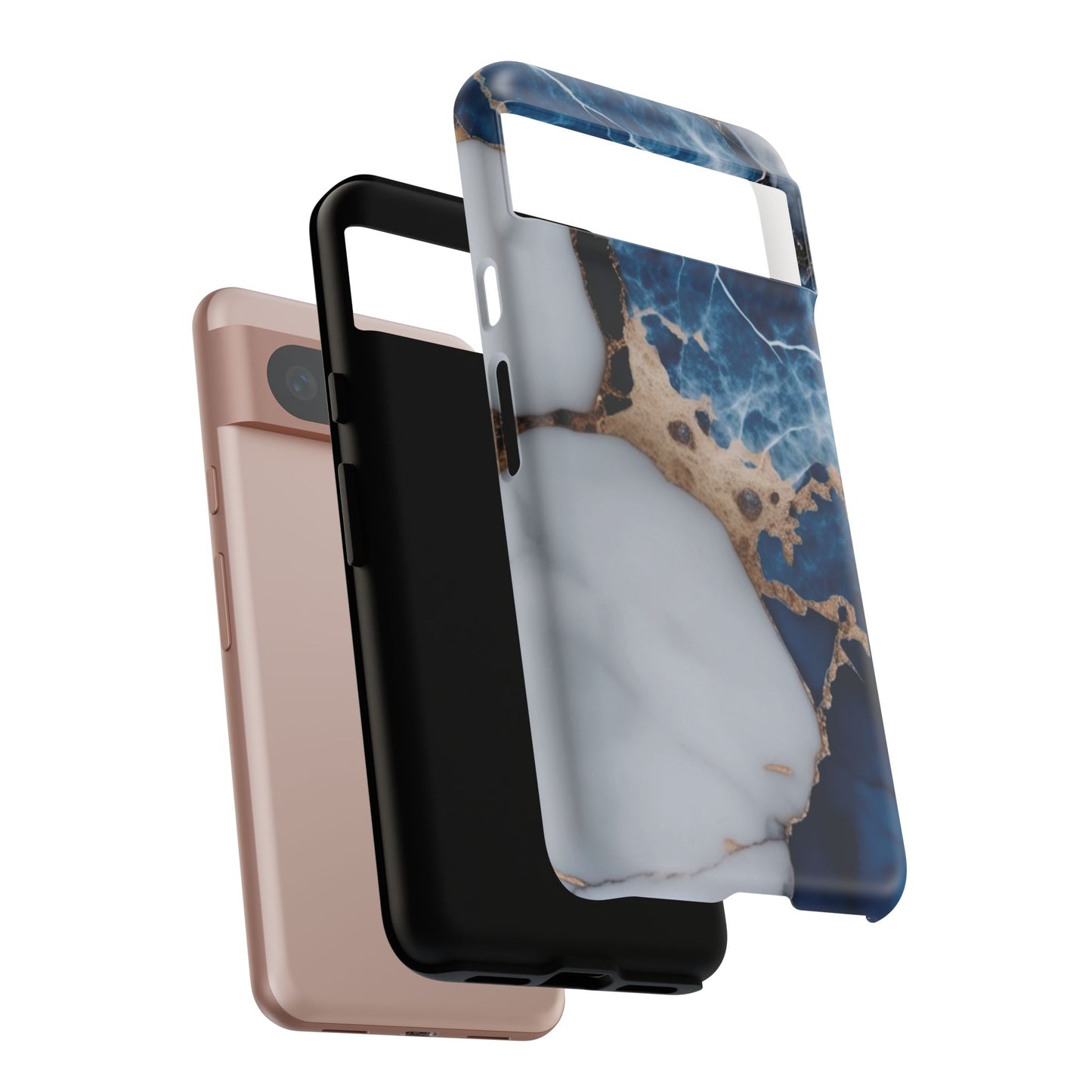 White and Blue Marble Phone Case