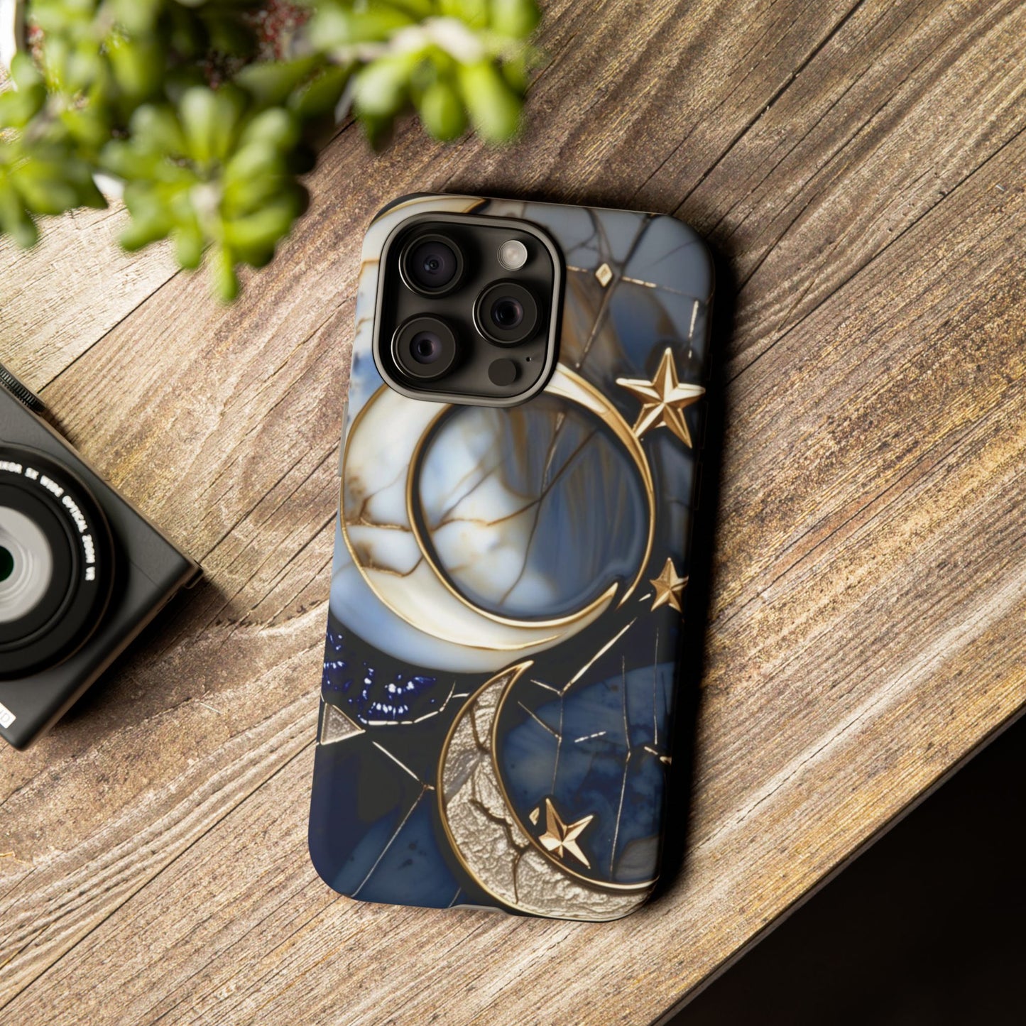 Waning Crescent Moon and Stars Phone Case