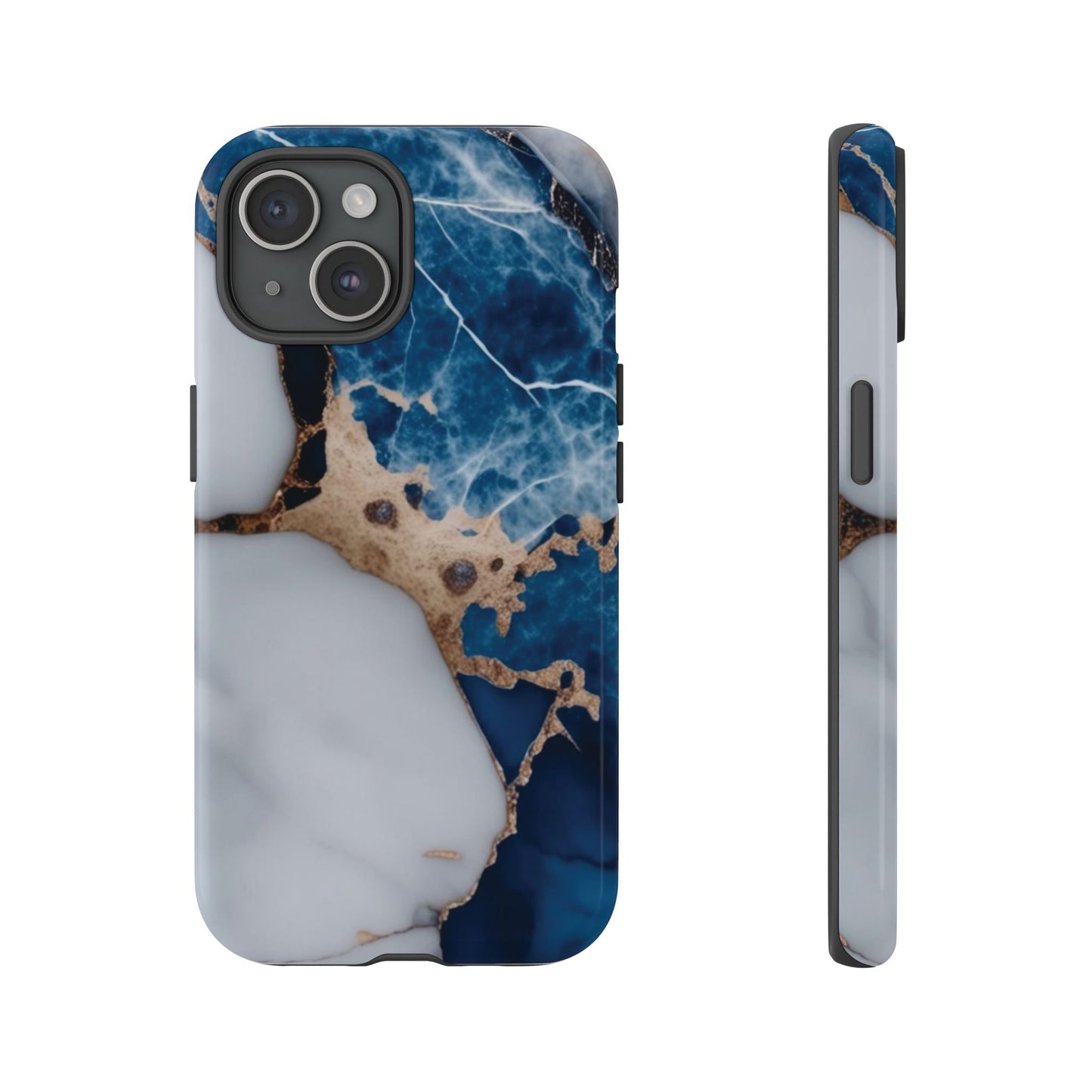 White and Blue Marble Phone Case