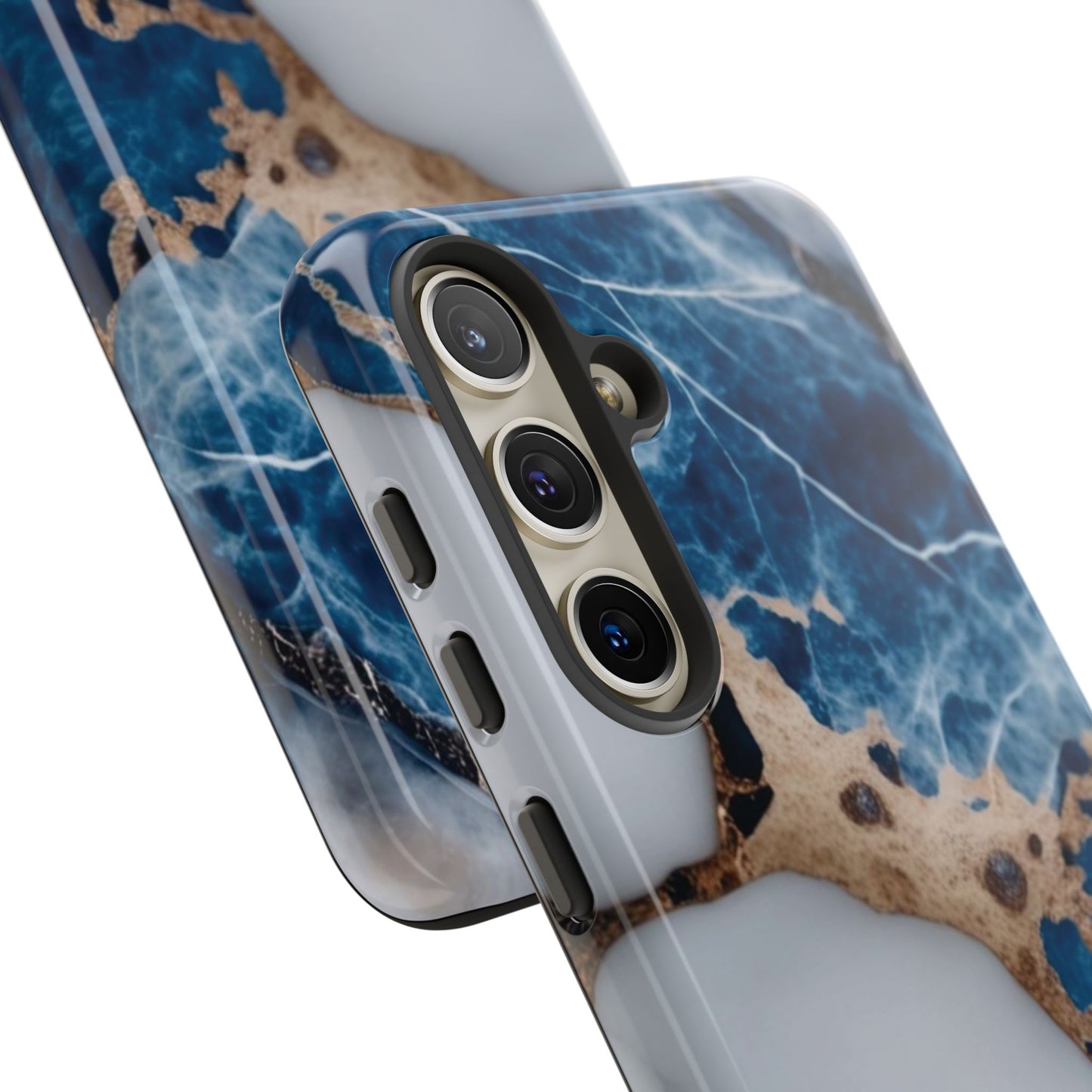 White and Blue Marble Phone Case