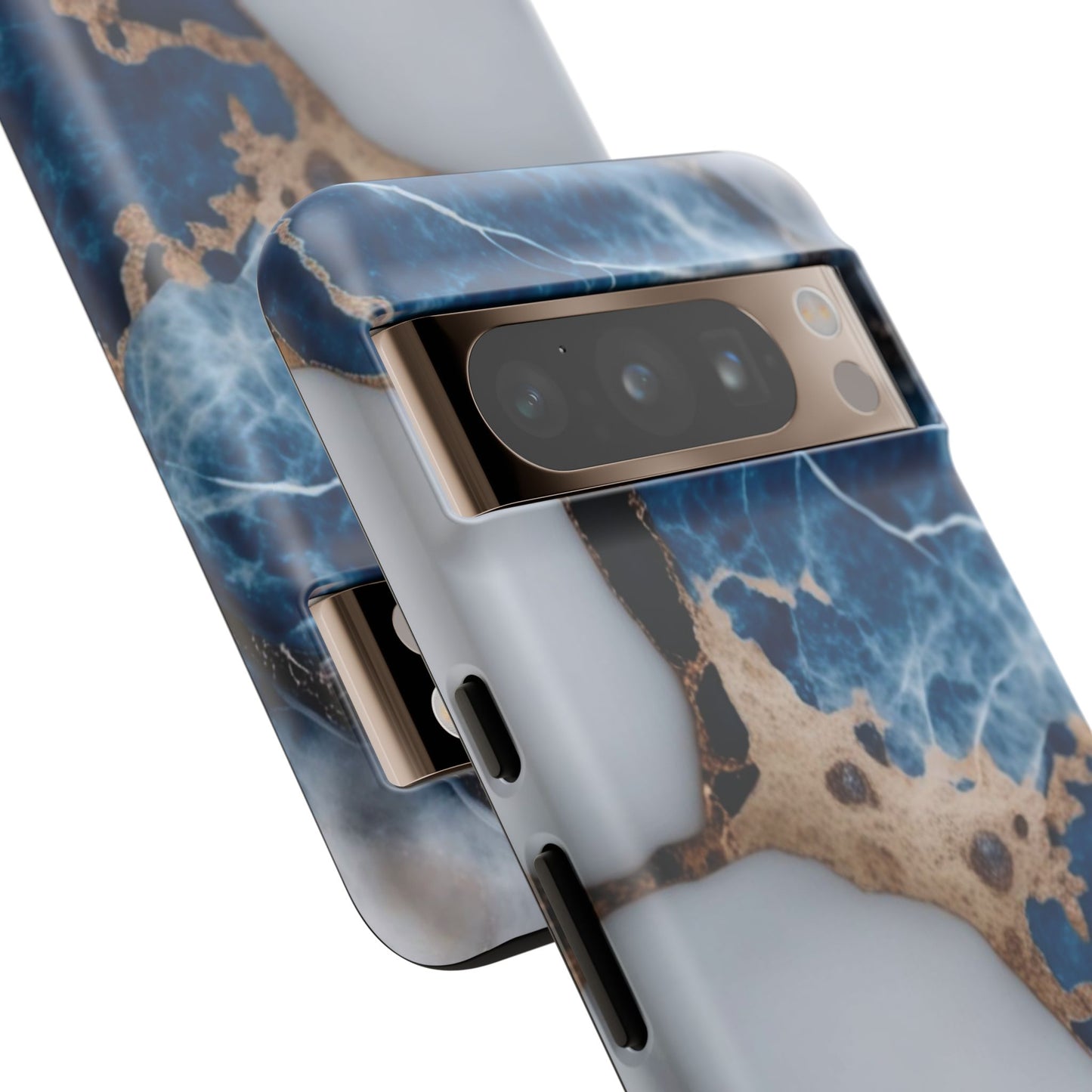 White and Blue Marble Phone Case