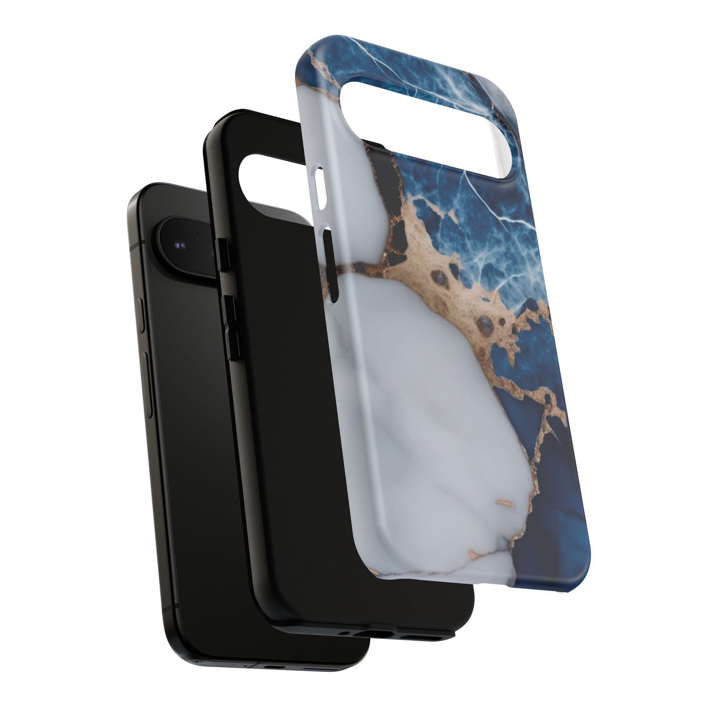 White and Blue Marble Phone Case