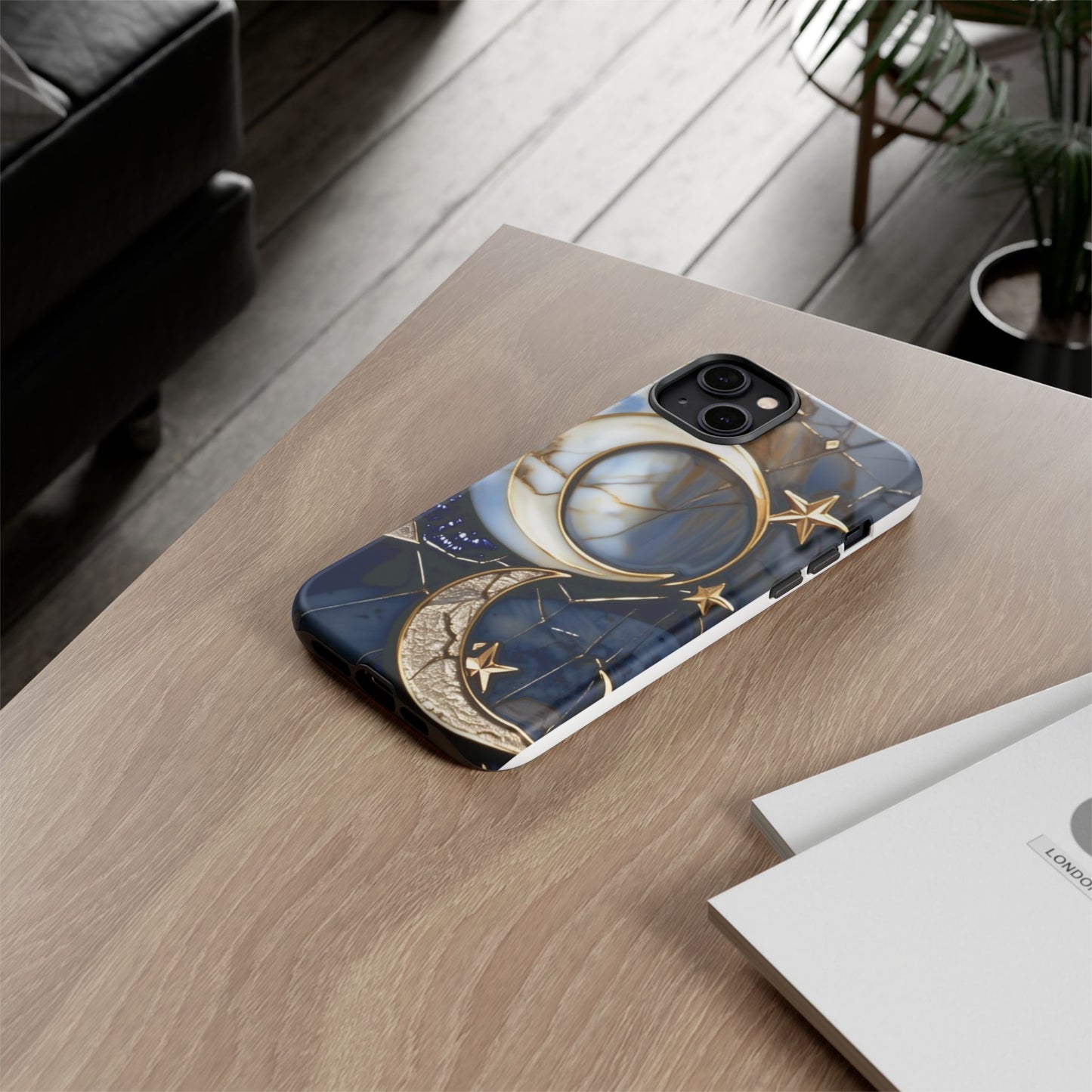Waning Crescent Moon and Stars Phone Case