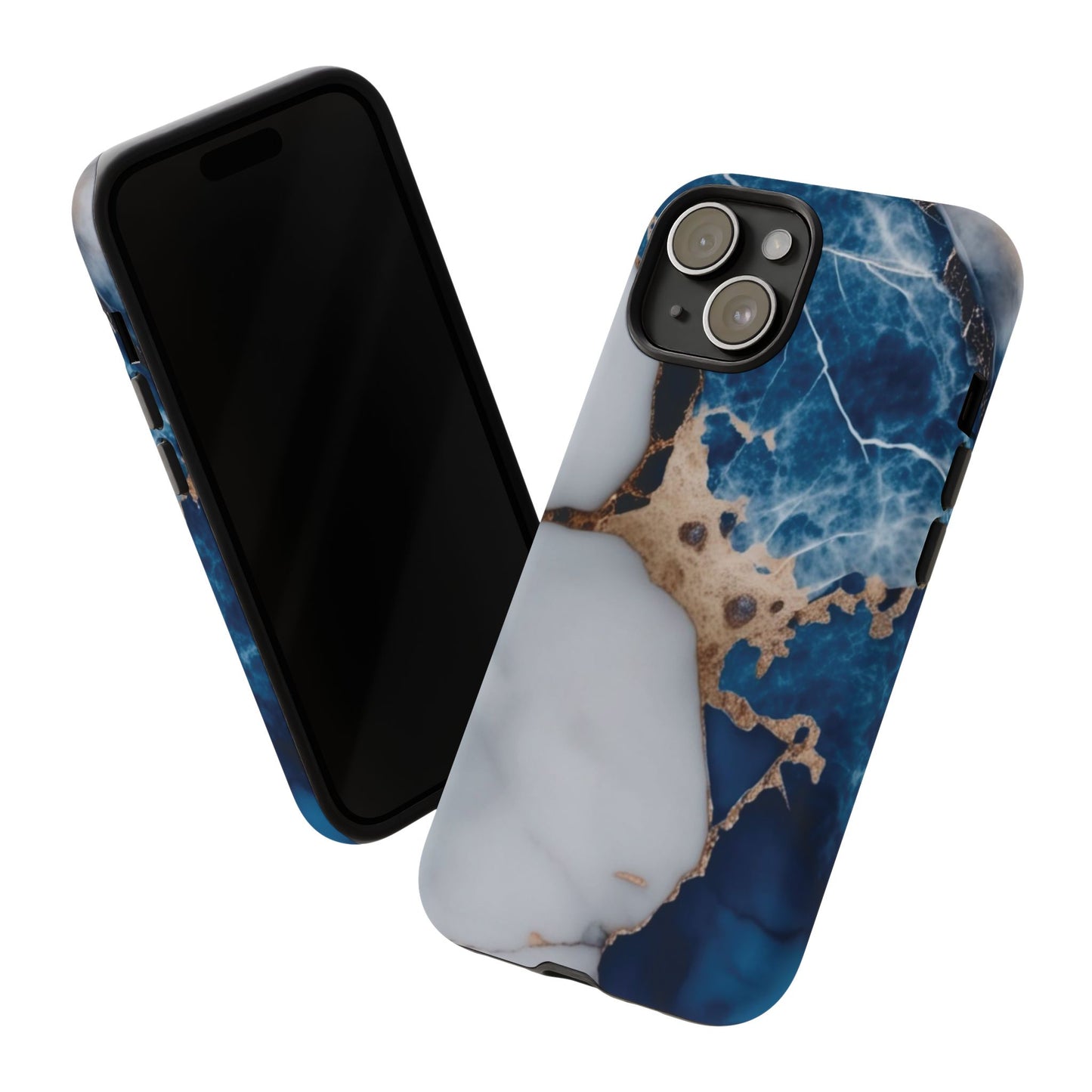 White and Blue Marble Phone Case