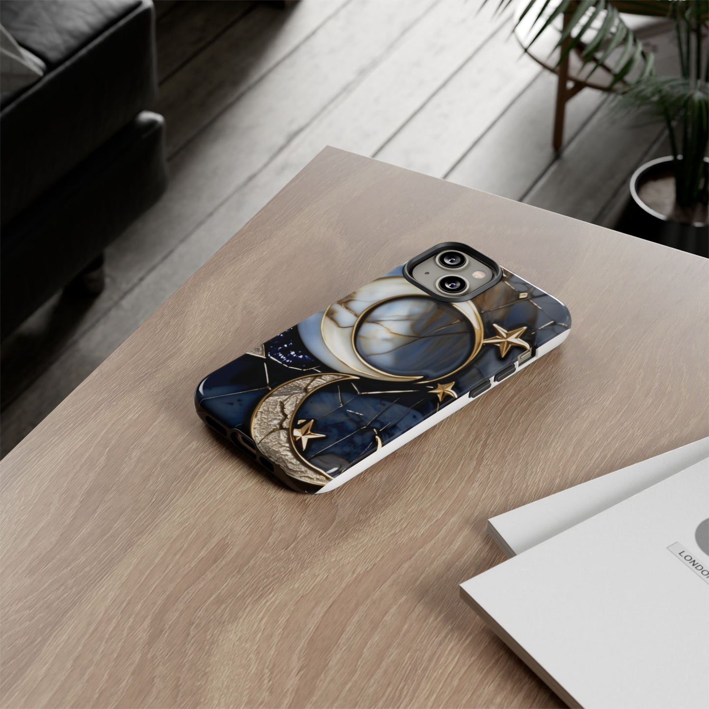 Waning Crescent Moon and Stars Phone Case
