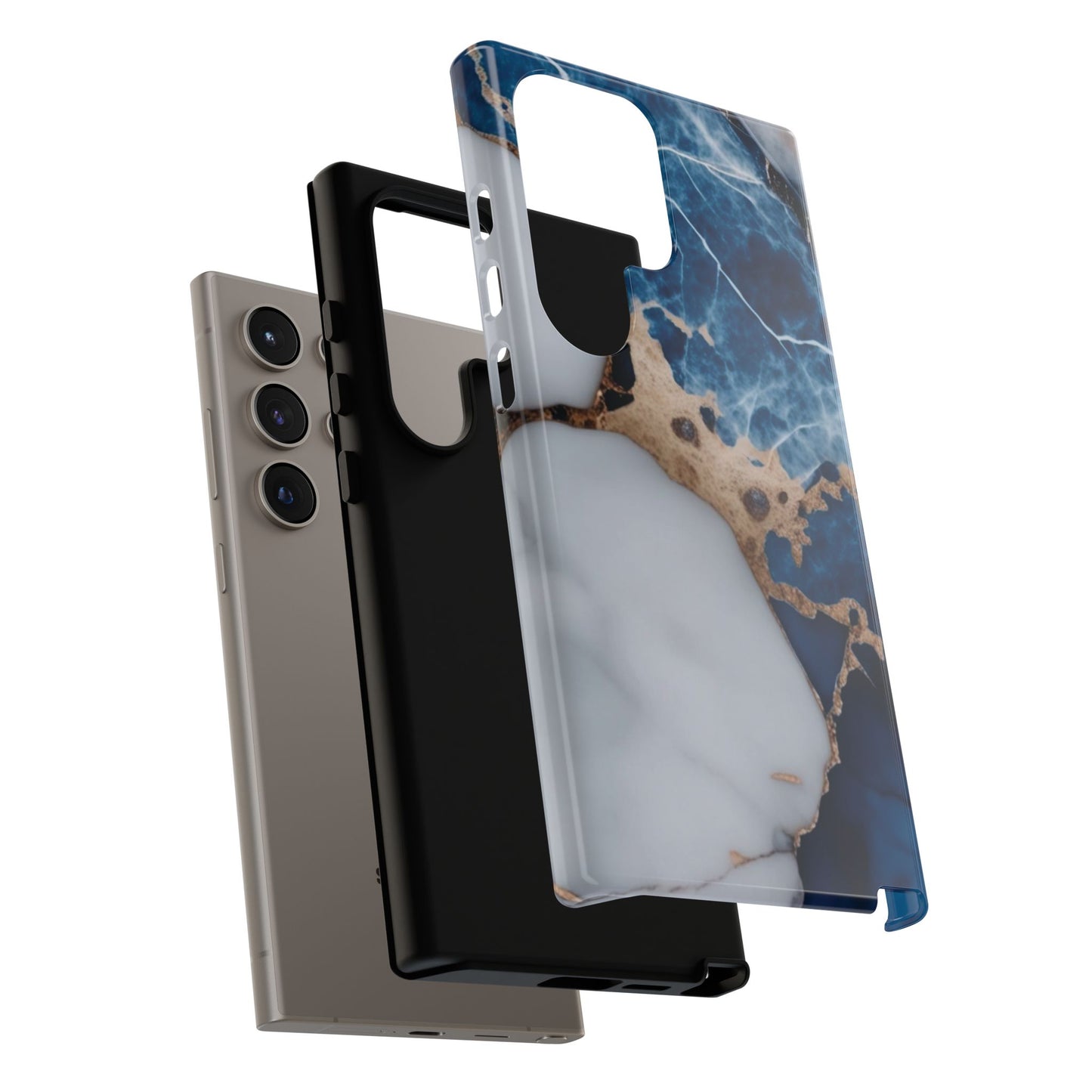 White and Blue Marble Phone Case