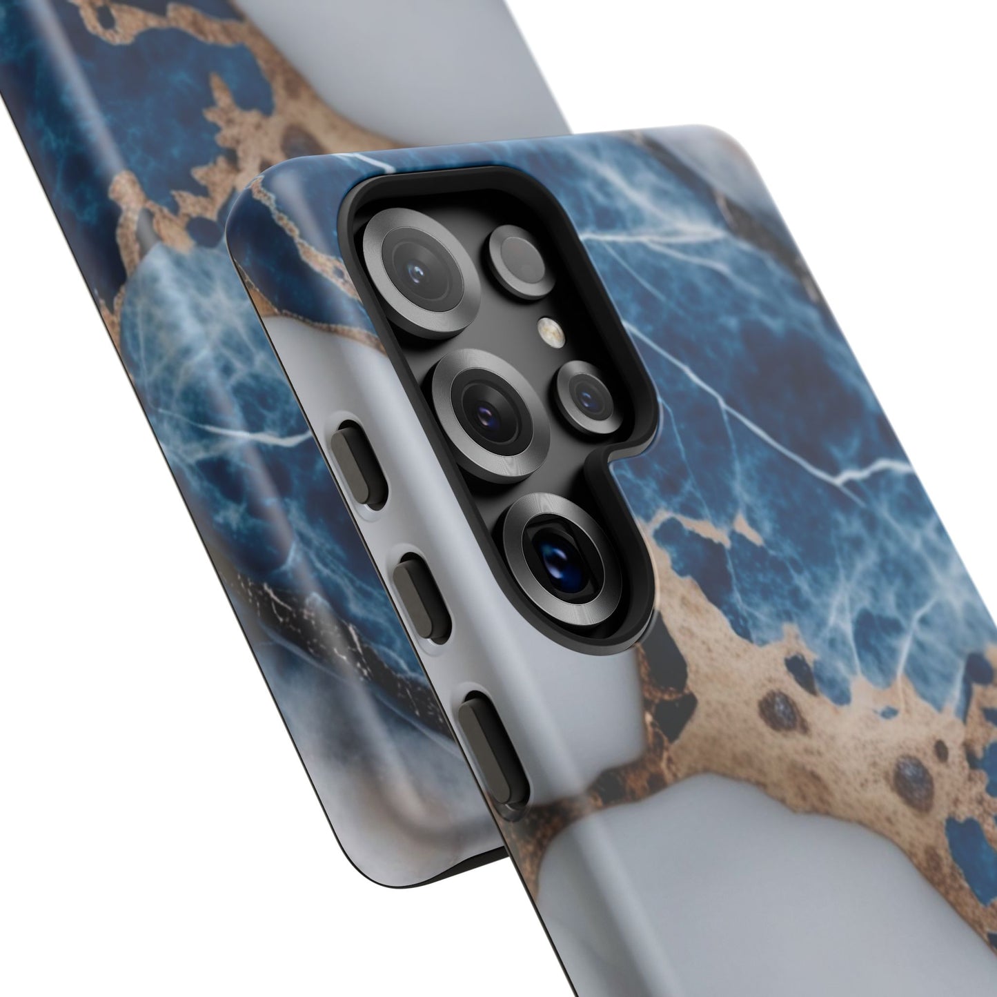 White and Blue Marble Phone Case