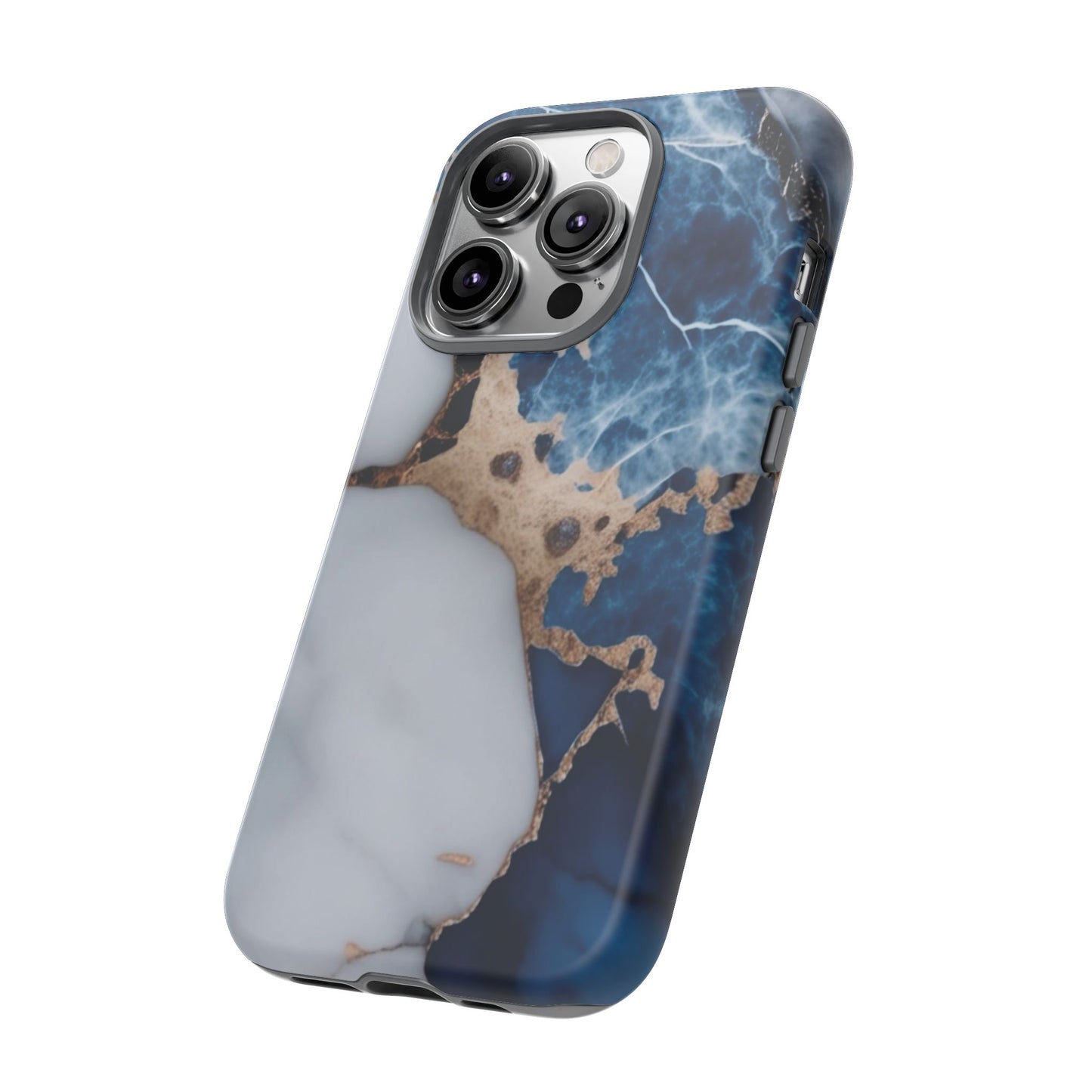 White and Blue Marble Phone Case