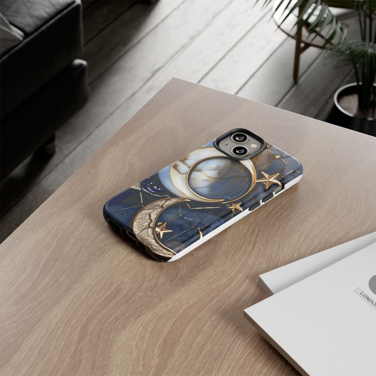 Waning Crescent Moon and Stars Phone Case